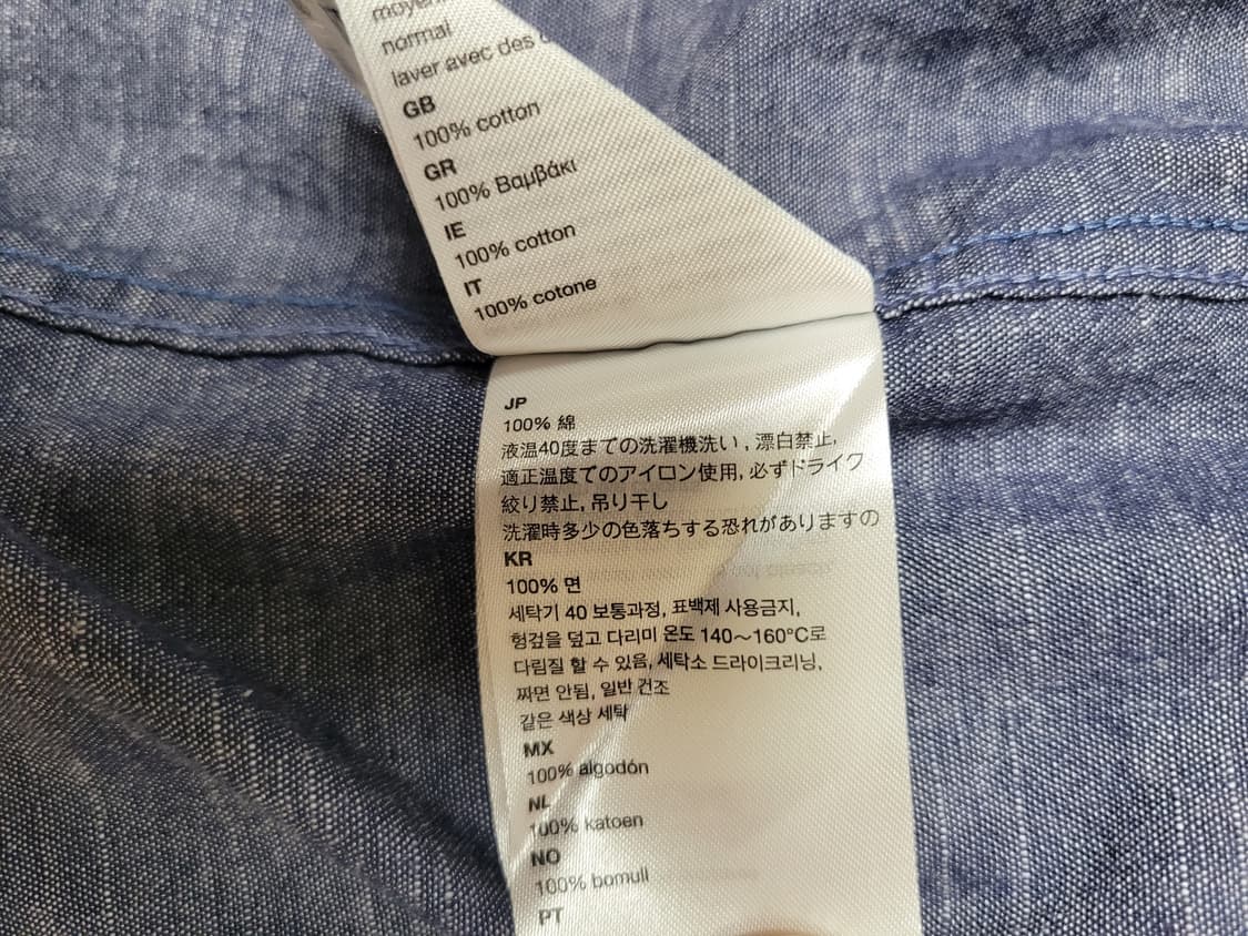 WESC 남자 패턴프린트 샴브레이 셔츠 M 네이비 상품이미지10