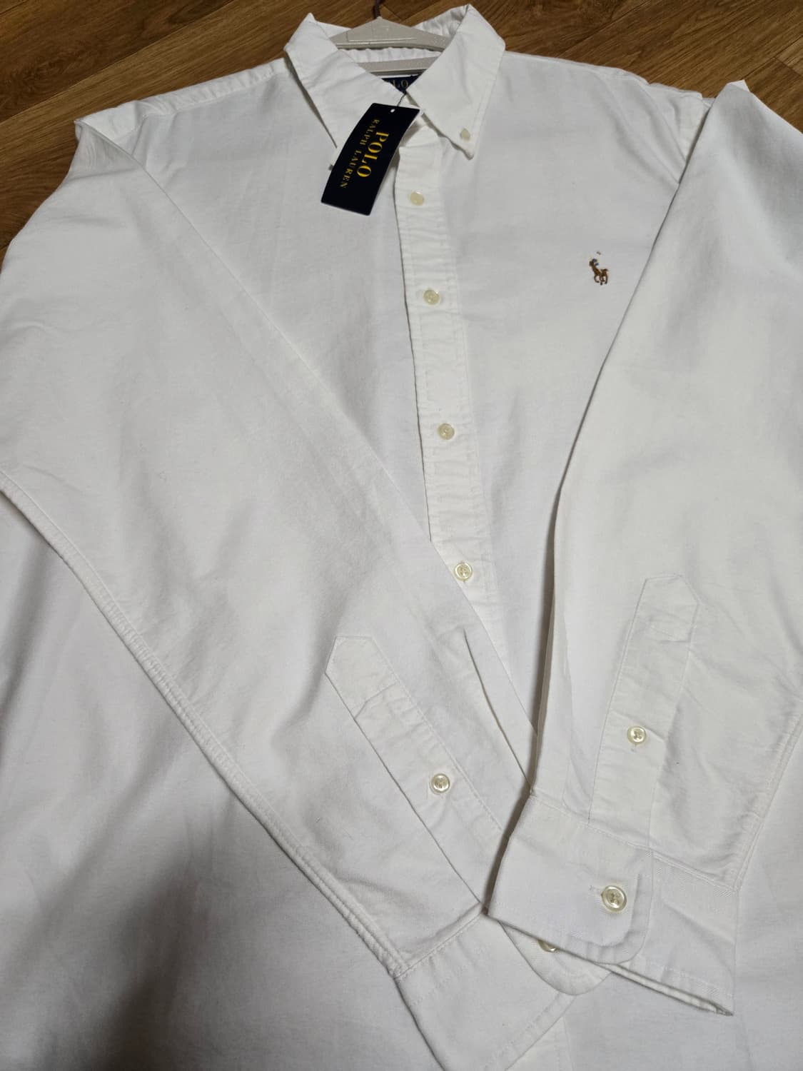 폴로랄프로렌 옥스포드 신형 화이트 셔츠 큐알택있는 새상품 상품이미지4