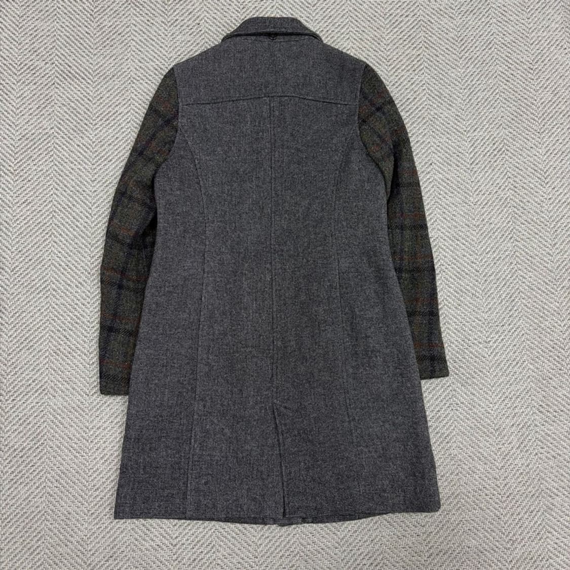 해리스트위드 모직 체크 배색코트 v2074 상품이미지2