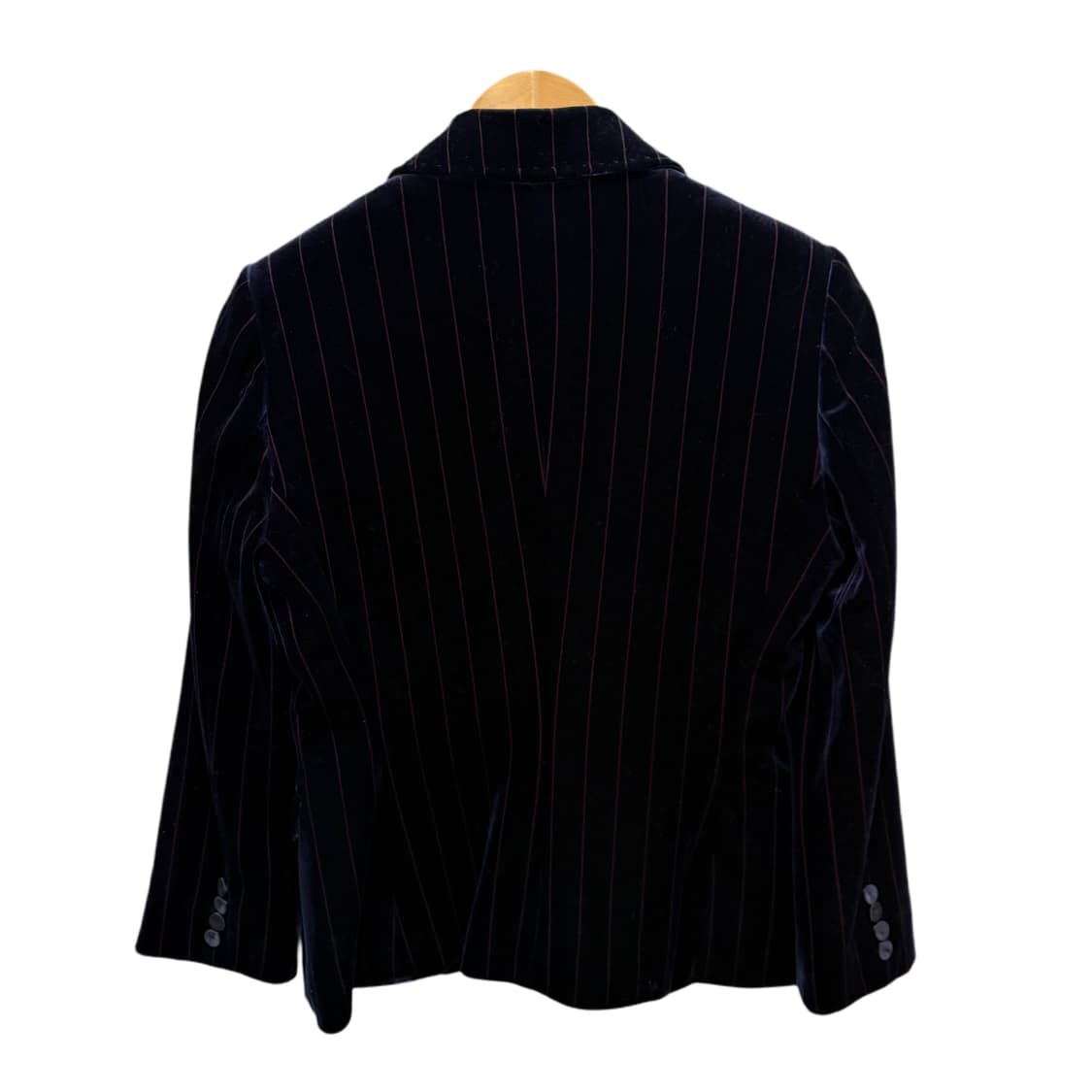 빈티지 네이비 벨벳 스트라이프 원버튼 자켓 상품이미지8