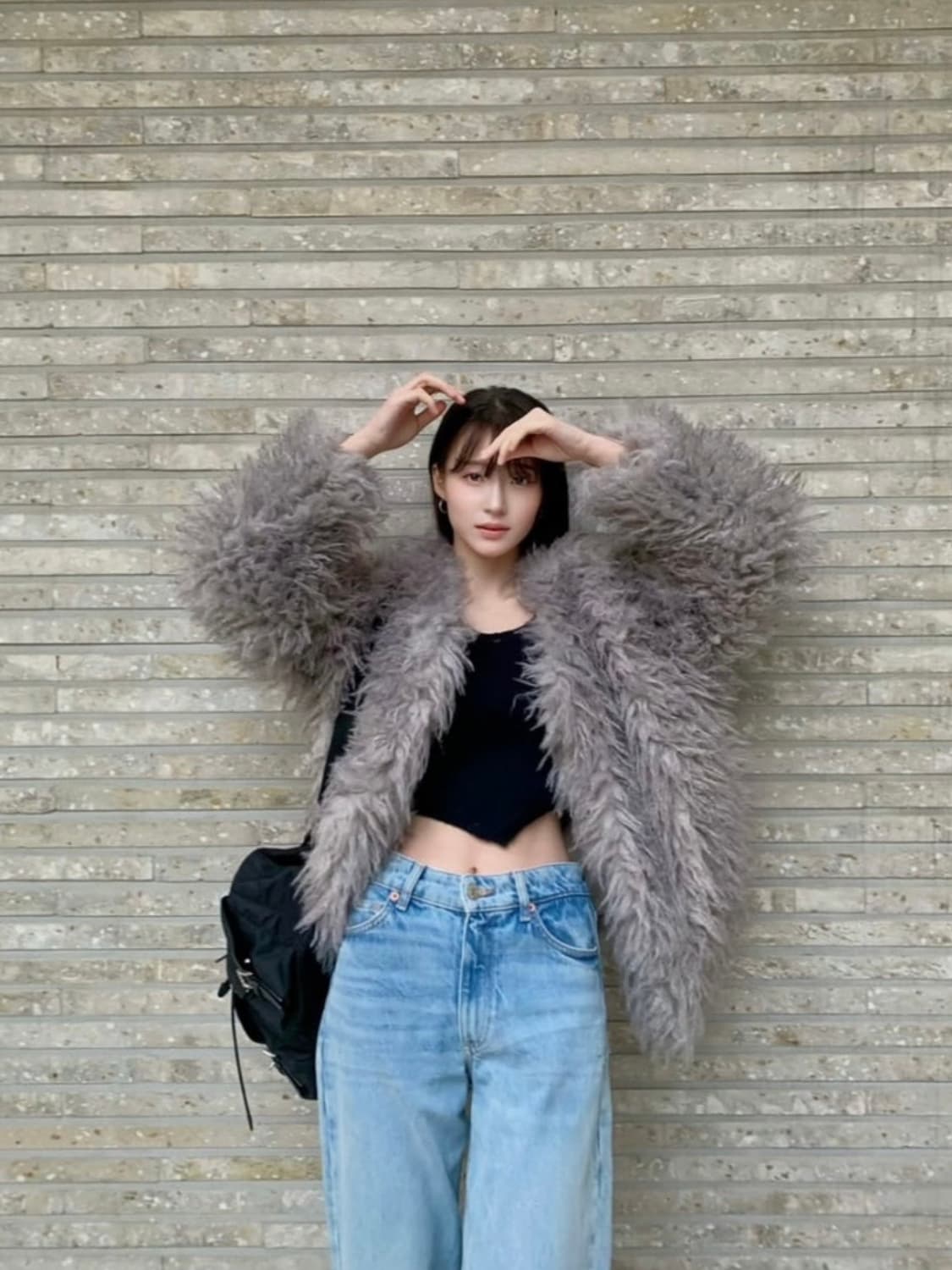 오버듀플레어 퍼자켓 그레이 상품이미지3