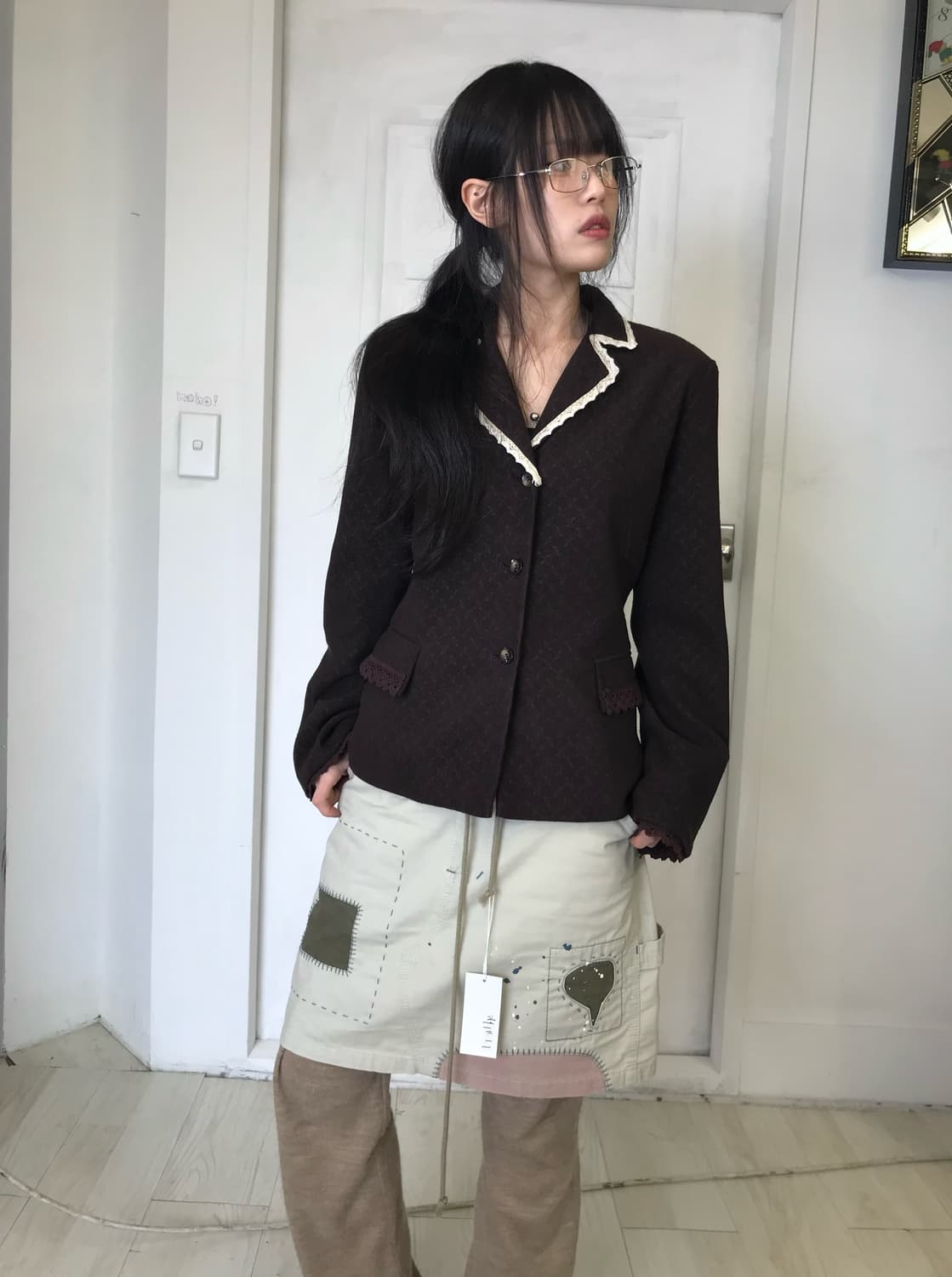 빈티지 레이스 디테일 자켓 상품이미지5