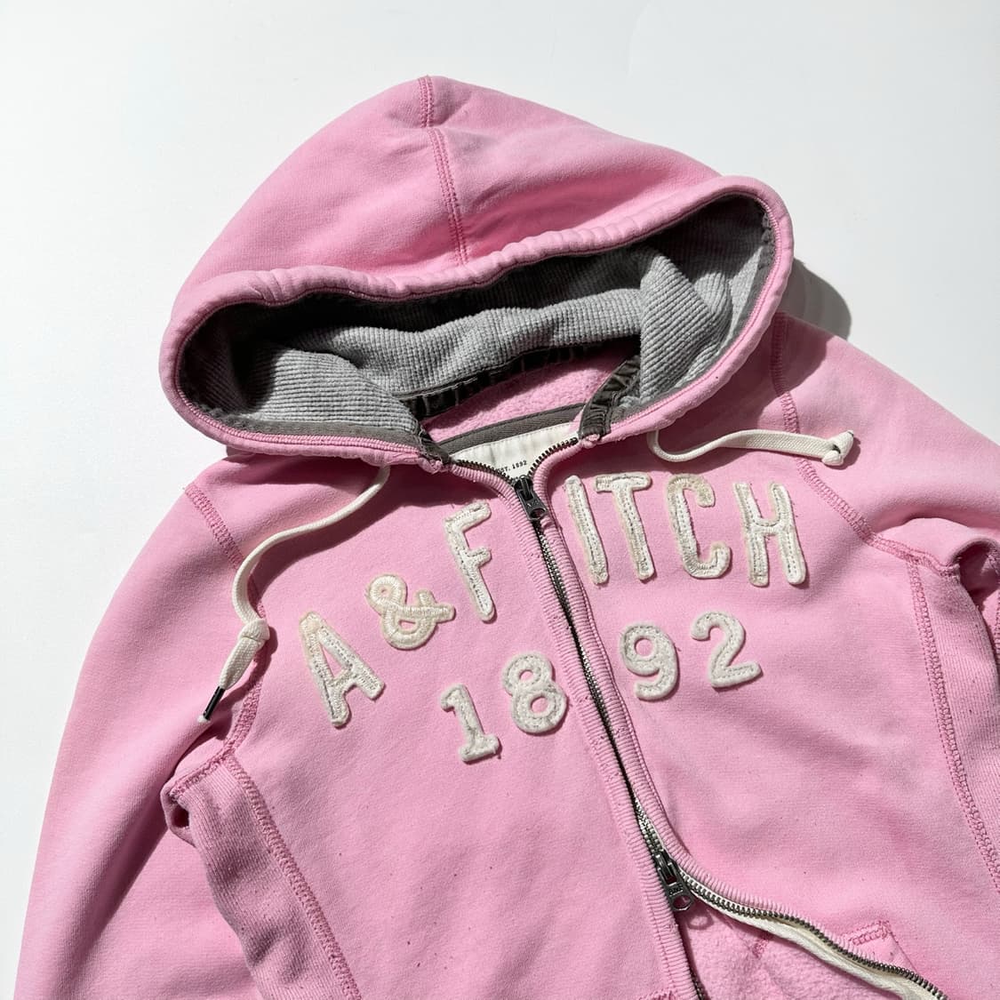아베크롬비 아치로고 후드집업 핑크 상품이미지3