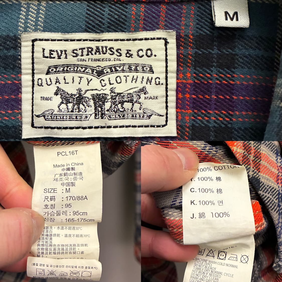 (M)Levis 리바이스 헤비코튼 체인자수 원포켓 체크셔츠  상품이미지9