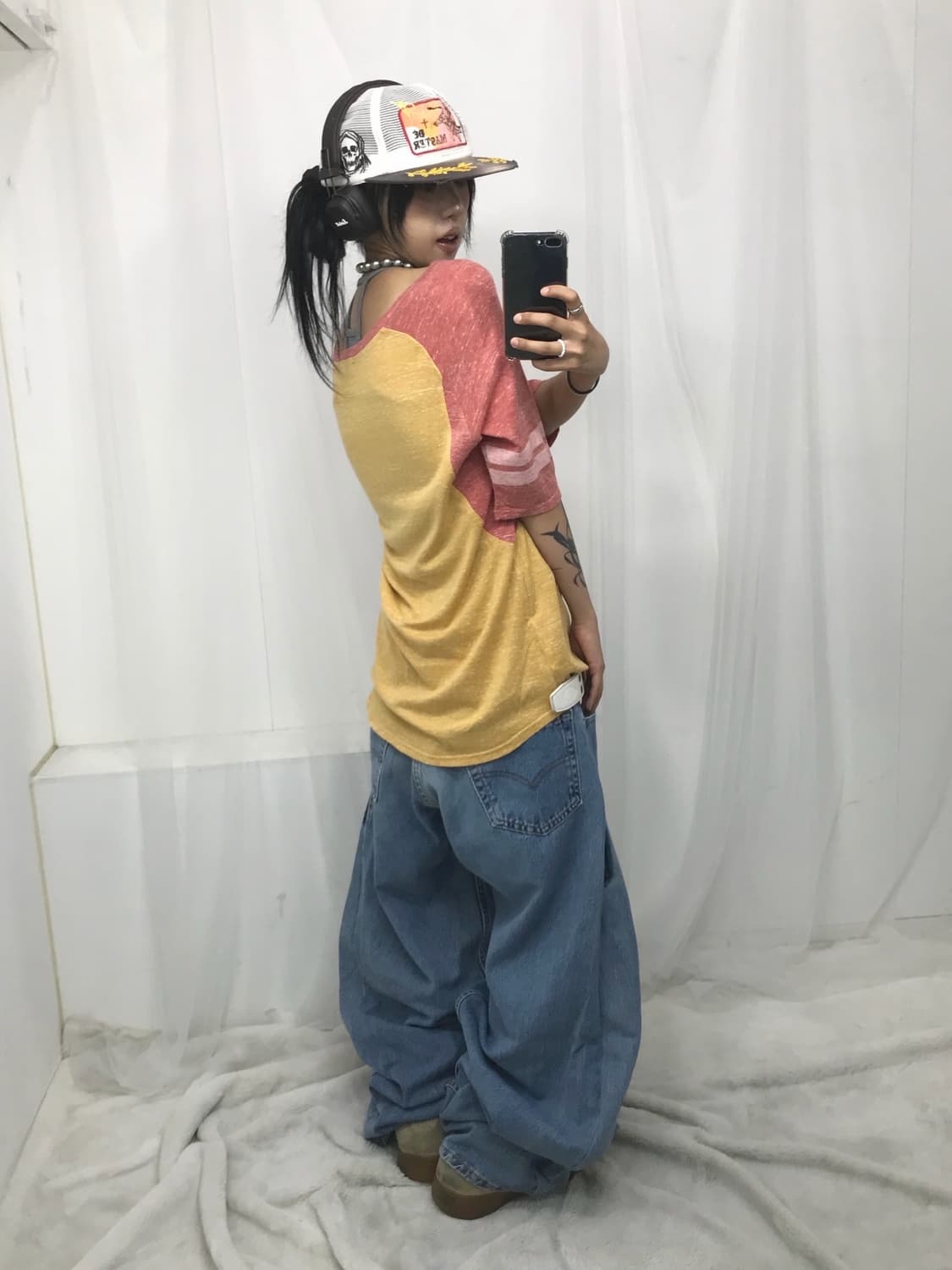 💋 히스테릭글래머 히스걸 배색 반팔 티셔츠 💋 상품이미지4