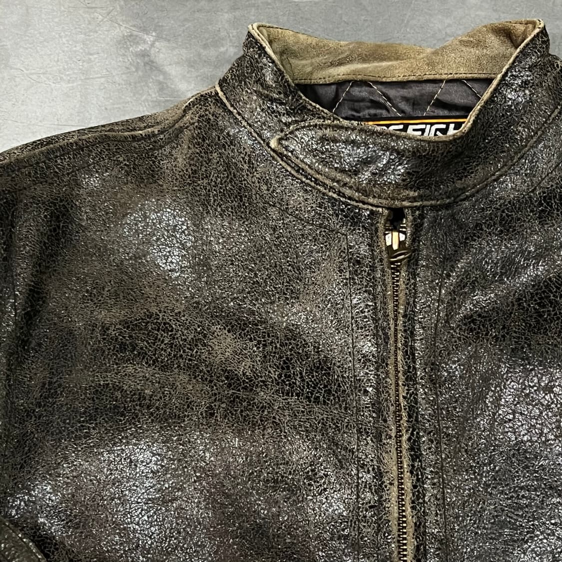  Dog fight 리얼레더 싱글 라이더자켓 y14638 상품이미지5