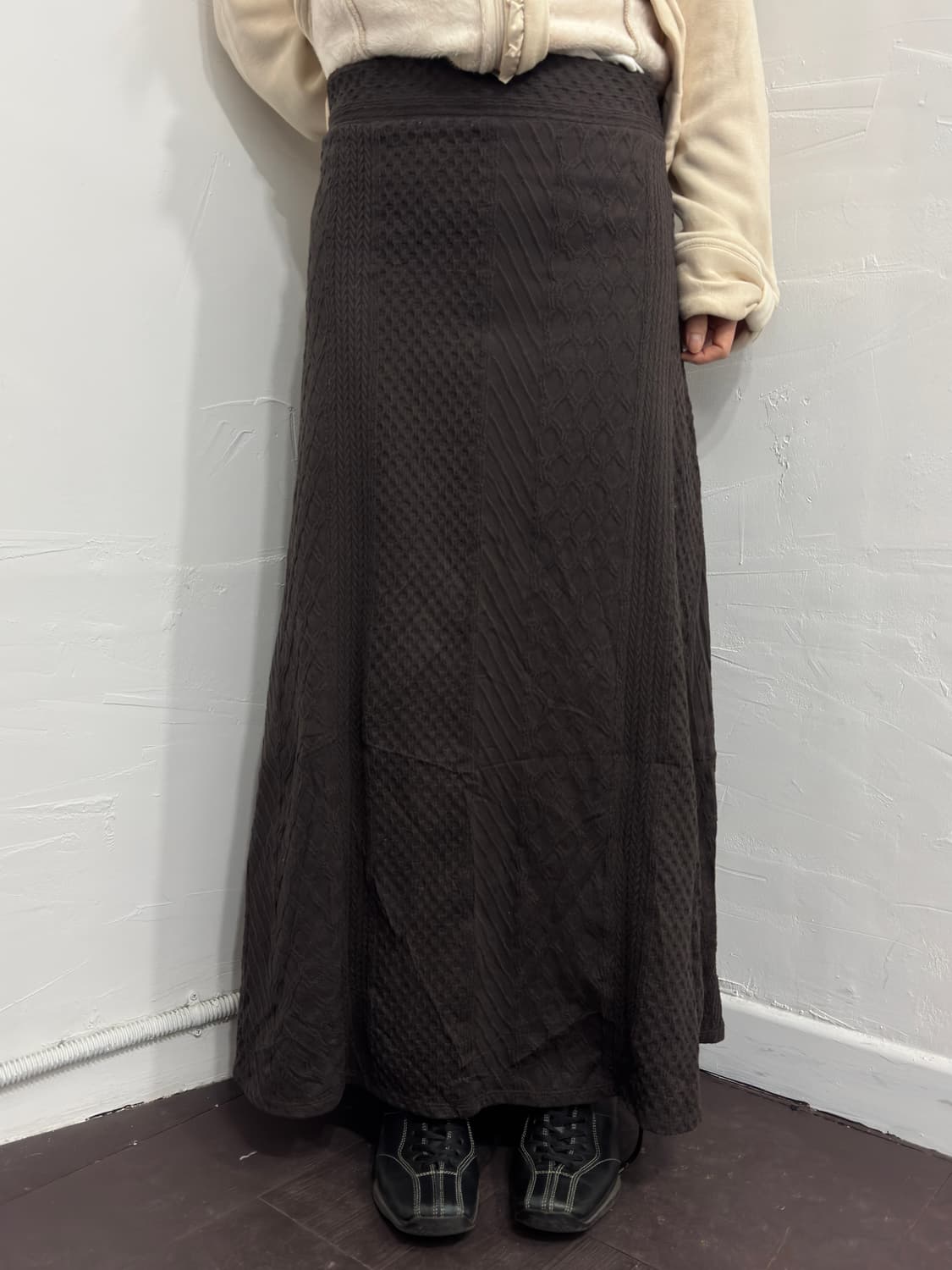rope picnic brown design long skirt 상품이미지1