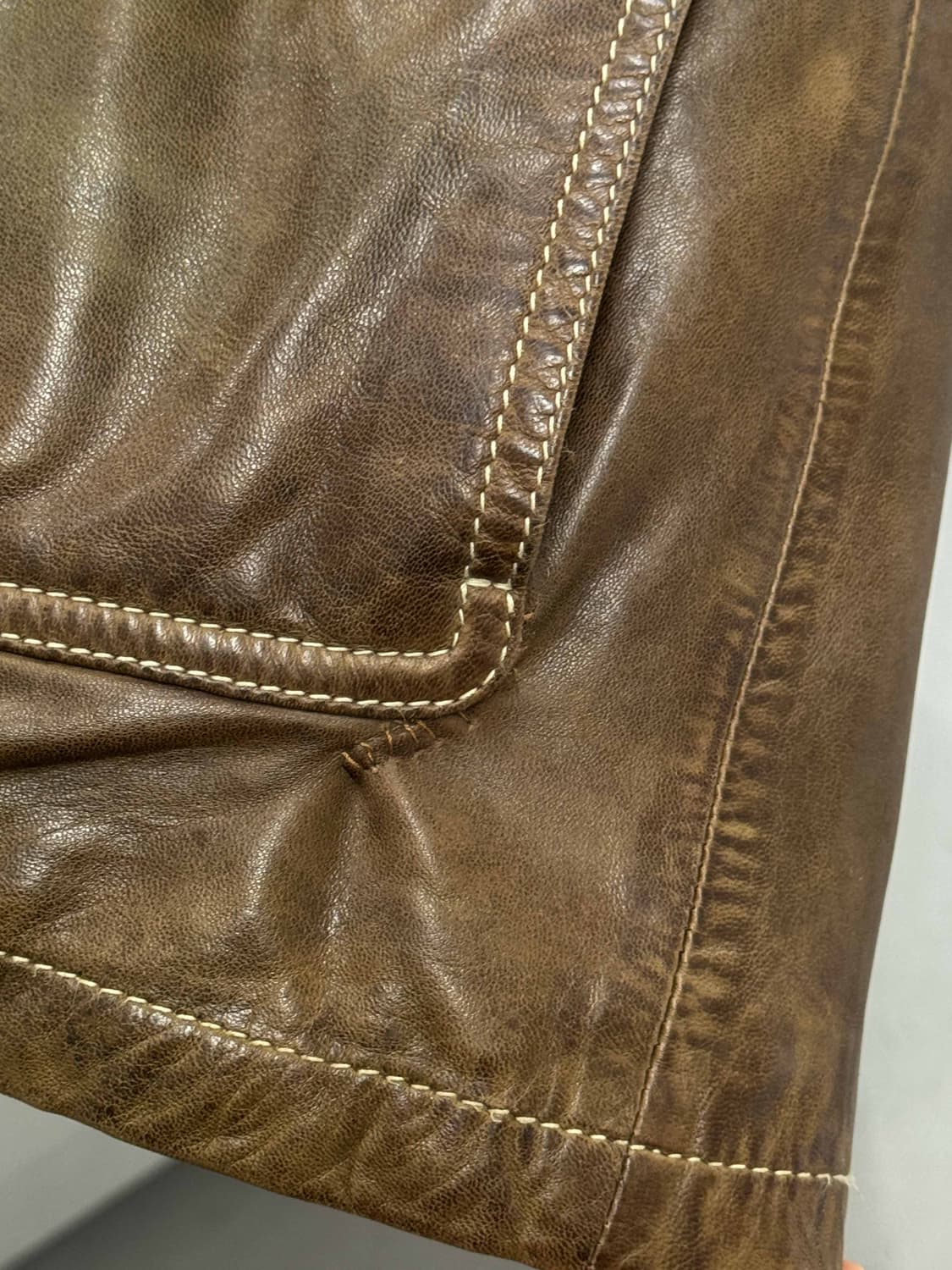 에이징 레더 자켓 상품이미지8