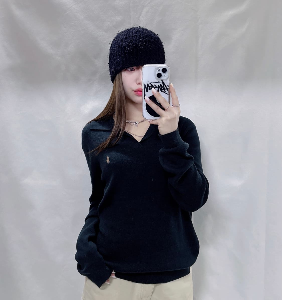 폴로 랄프로렌 다크그린 포니 카라넥 니트  상품이미지2