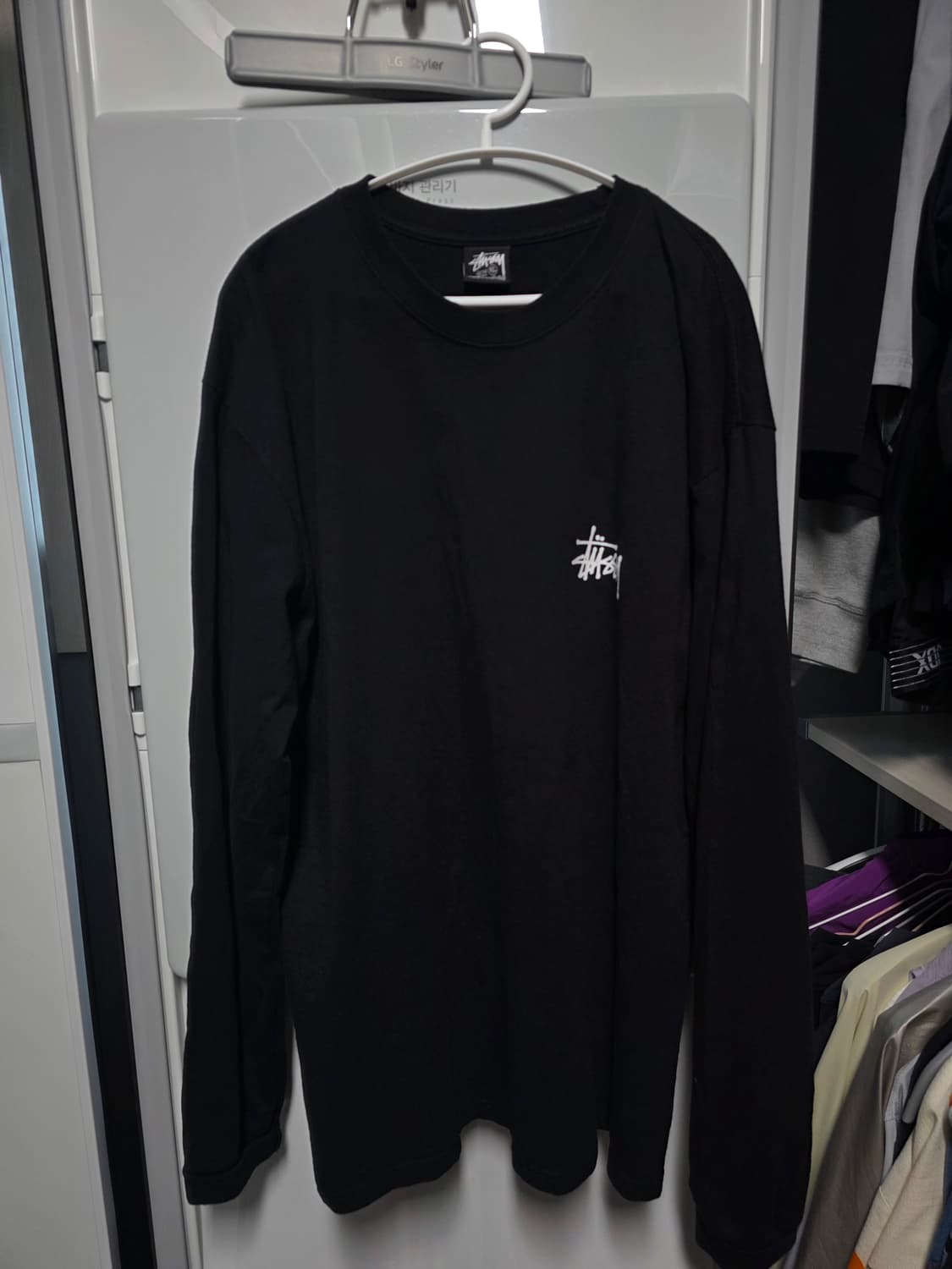 스투시 베이직 롱슬리브 블랙 XL 극미중고 상품이미지1