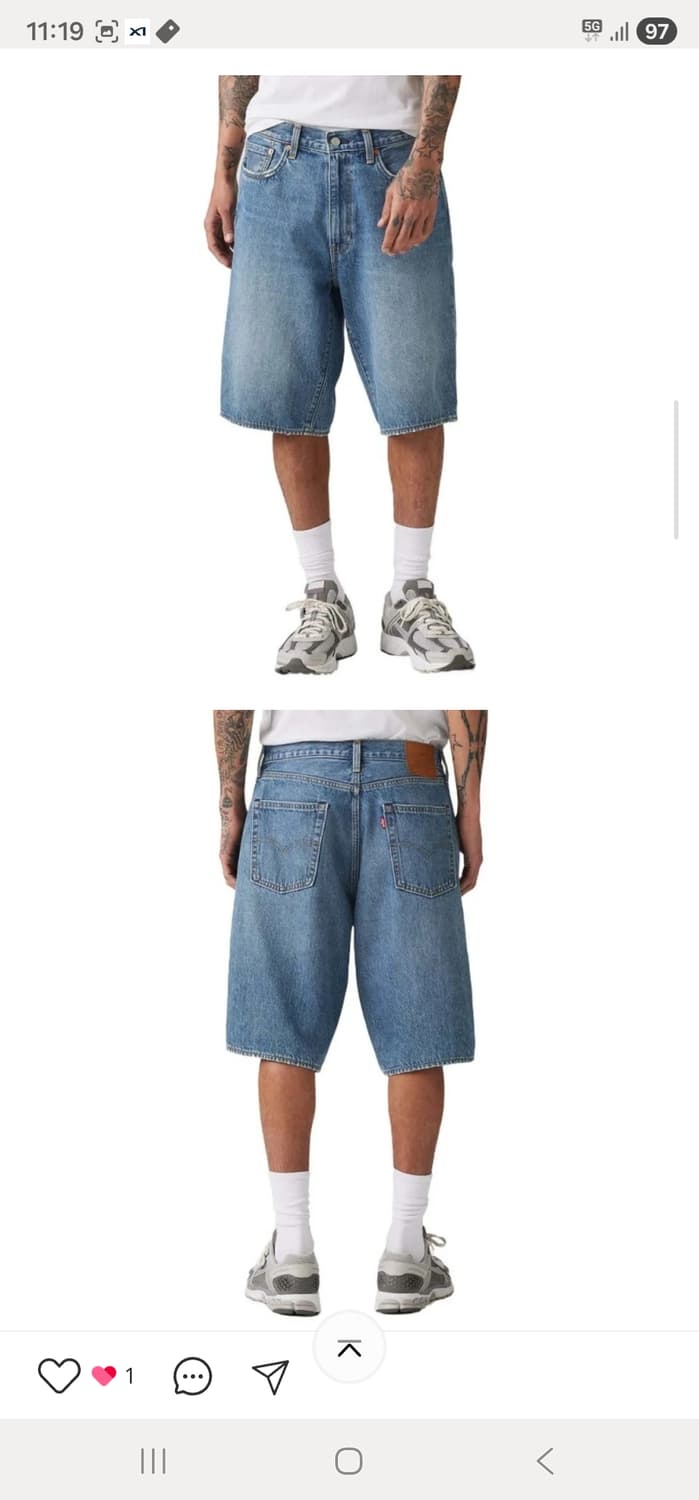 리바이스 478 데님 반바지 36 상품이미지1