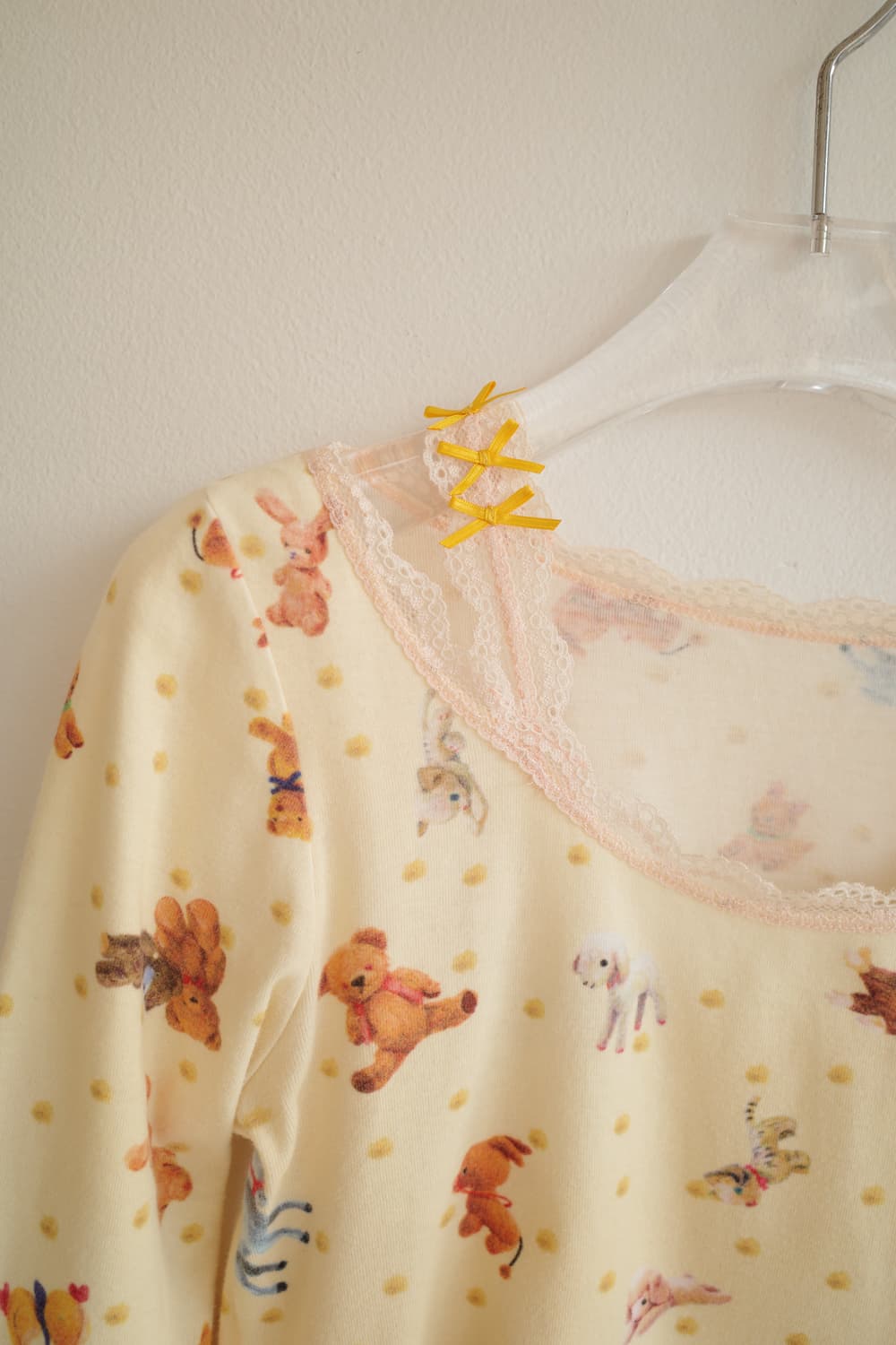 Lace printed top 상품이미지4