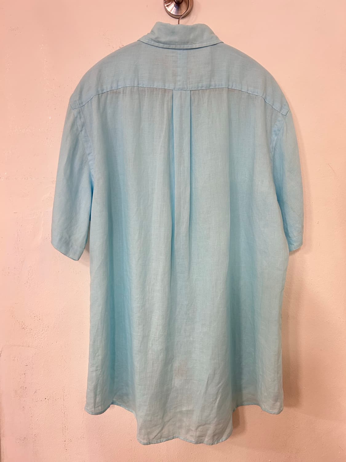 폴로 랄프로렌 하늘색 리넨 반팔 셔츠 L 상품이미지6