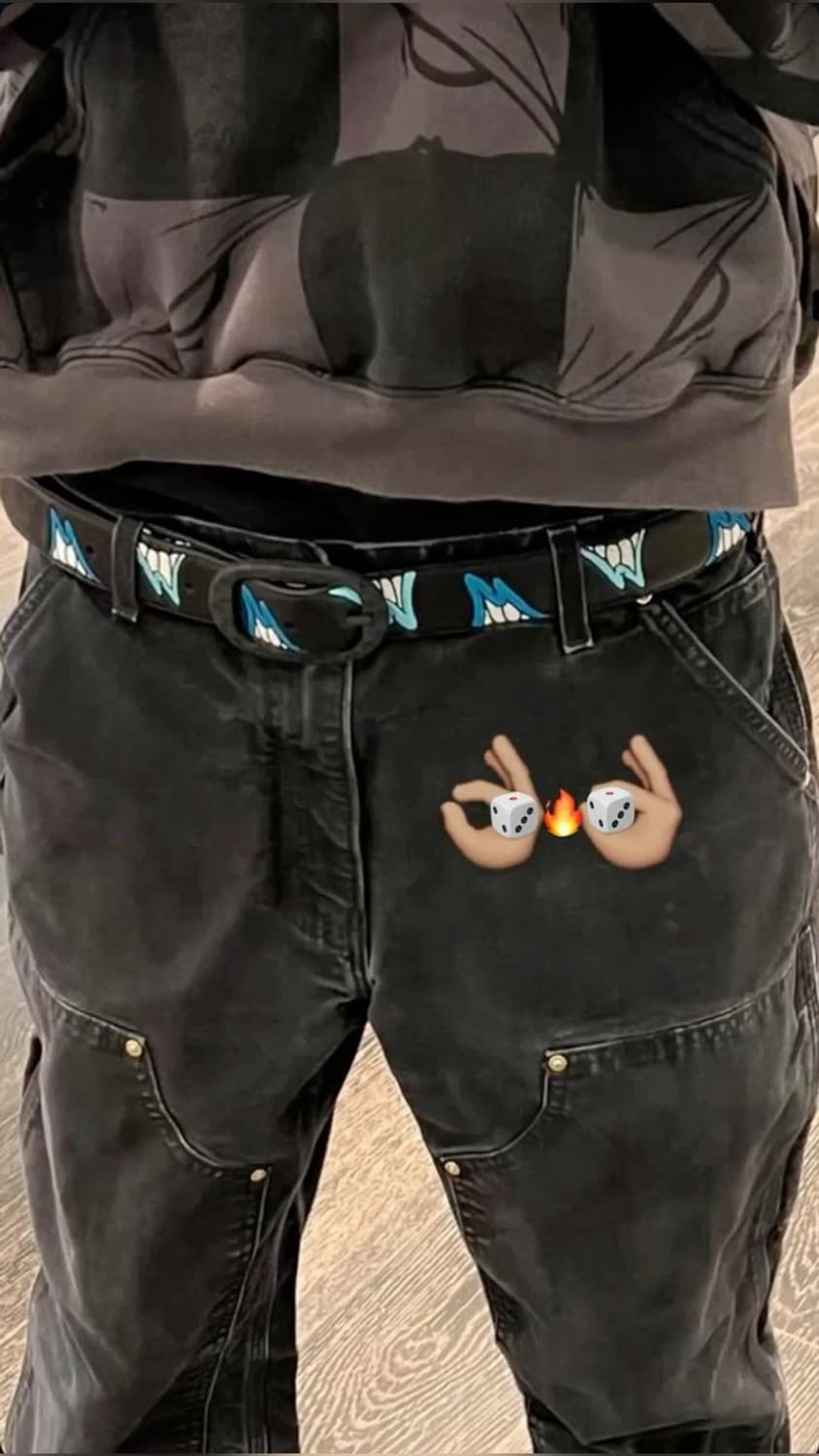 빈티지 칼하트 더블니B01 블랙 그레이 워크팬츠 상품이미지1