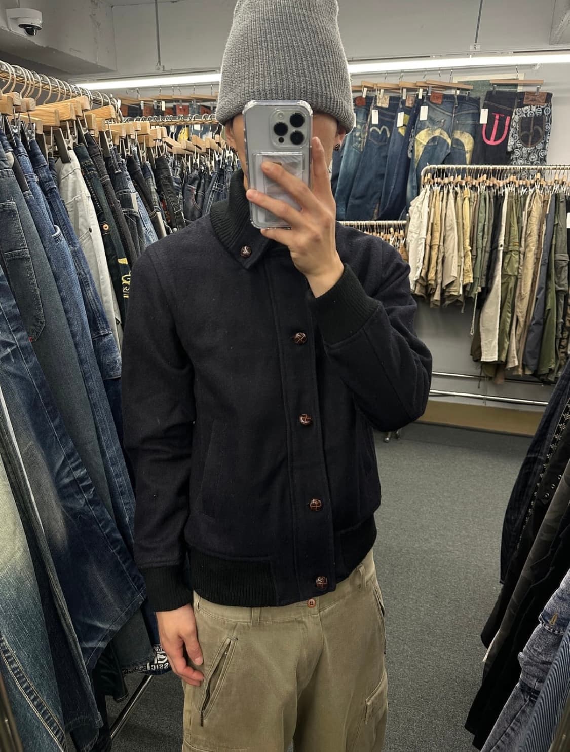 일본 빈티지 울 자켓 블랙 상품이미지1