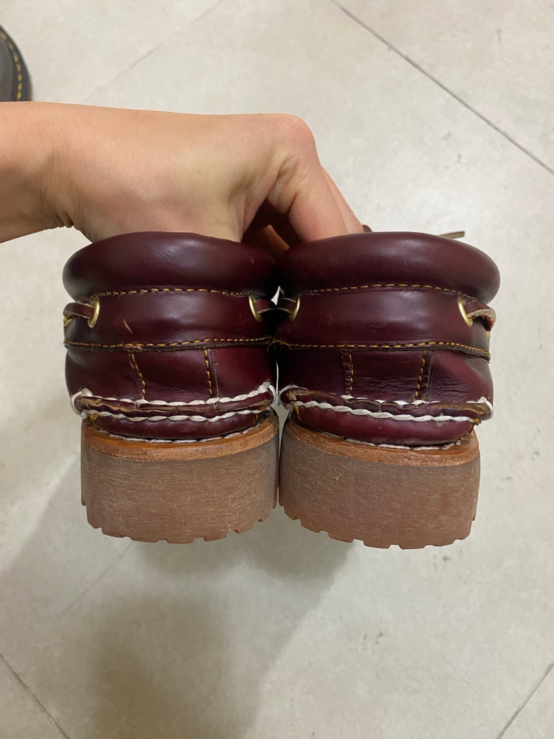 팀버랜드 3아이 보트슈즈 버건디 6.5 상품이미지3