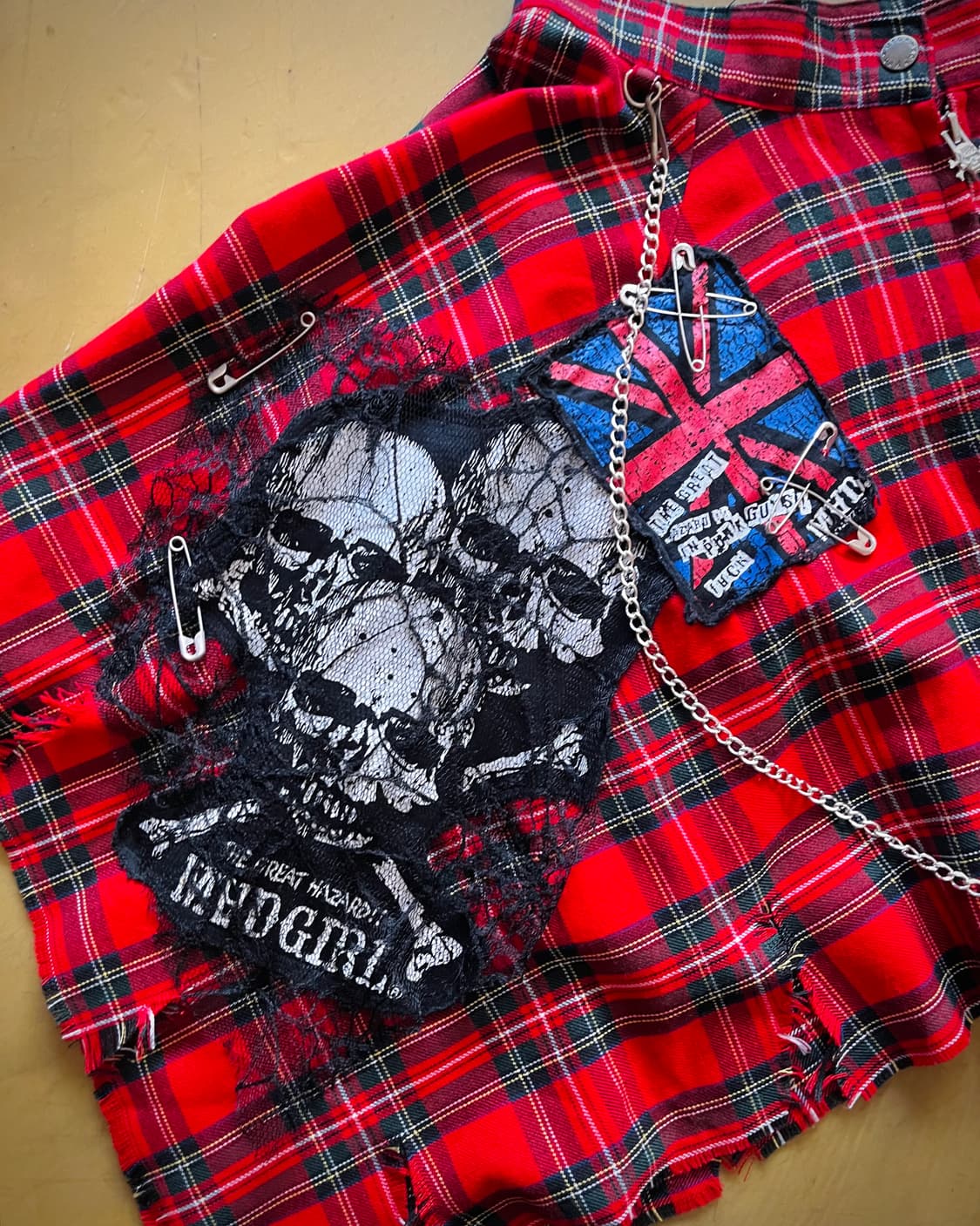 00s Mad Punks Tartan Check Chain Shirt 상품이미지5
