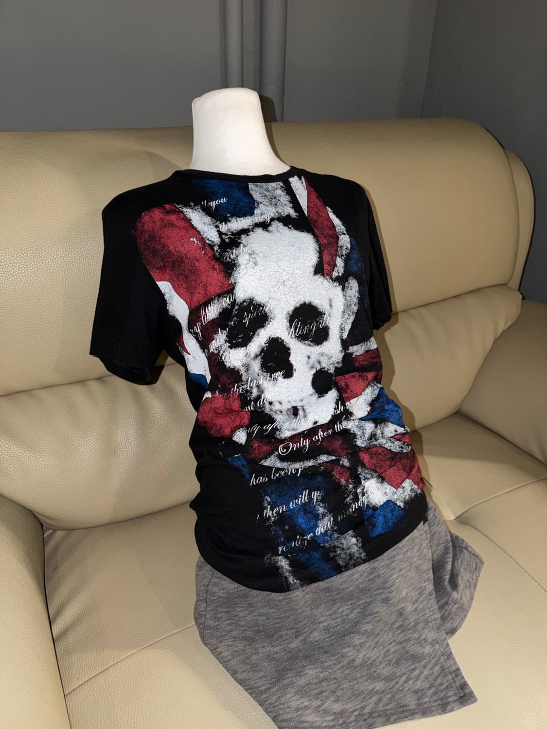 union jack & skull printing top 상품이미지1