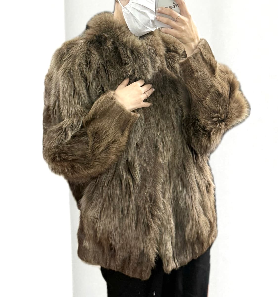 Fox fur jacket (brown) 상품이미지2