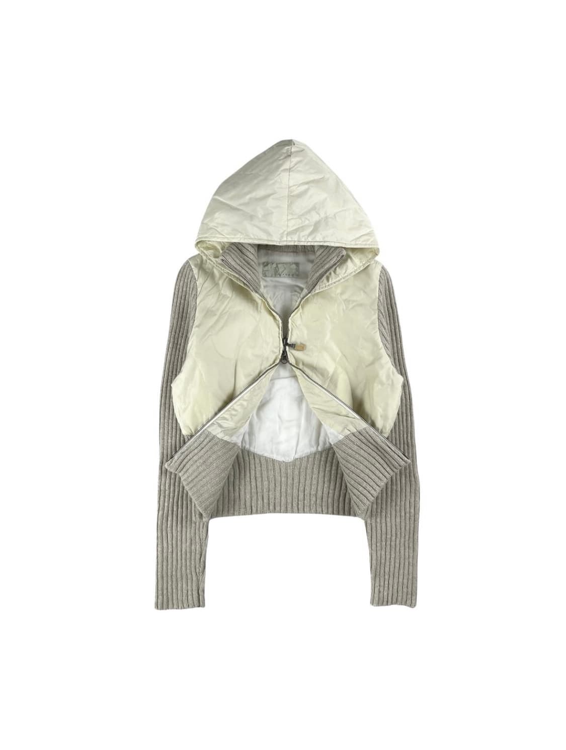 Verseau 빈티지 패딩 니트 집업 후드 상품이미지2