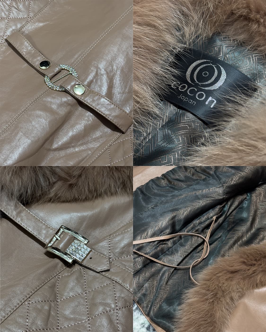 {Unknown} Rabbit Fur Leather Jacket 상품이미지7