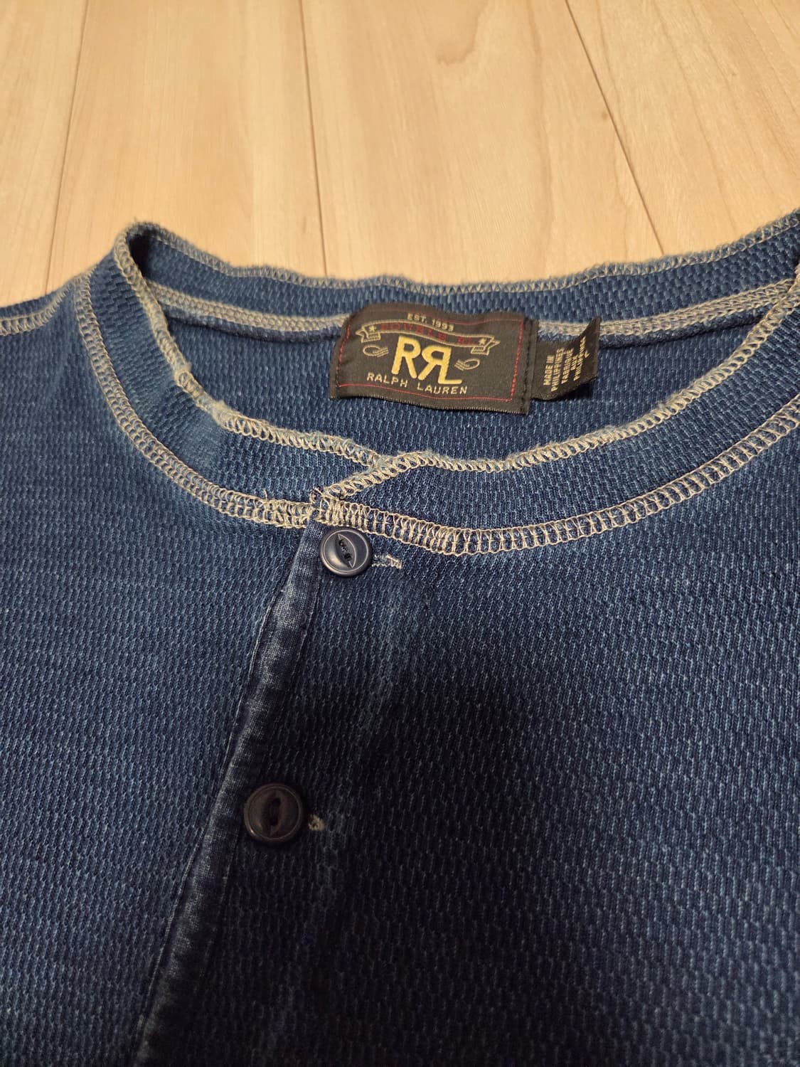 RRL 더블알엘 인디고 헨리넥 반팔 L 상품이미지5