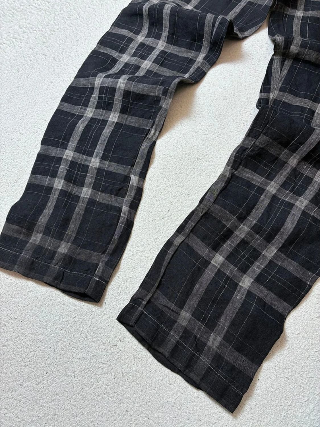 트랜짓 00's 이태리 린넨 체크 스트레이트 팬츠 PN7674 상품이미지4