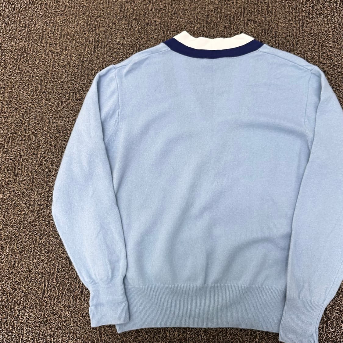 Sandro 산드로 V넥 여성 캐시미어 니트 하늘색 상품이미지7