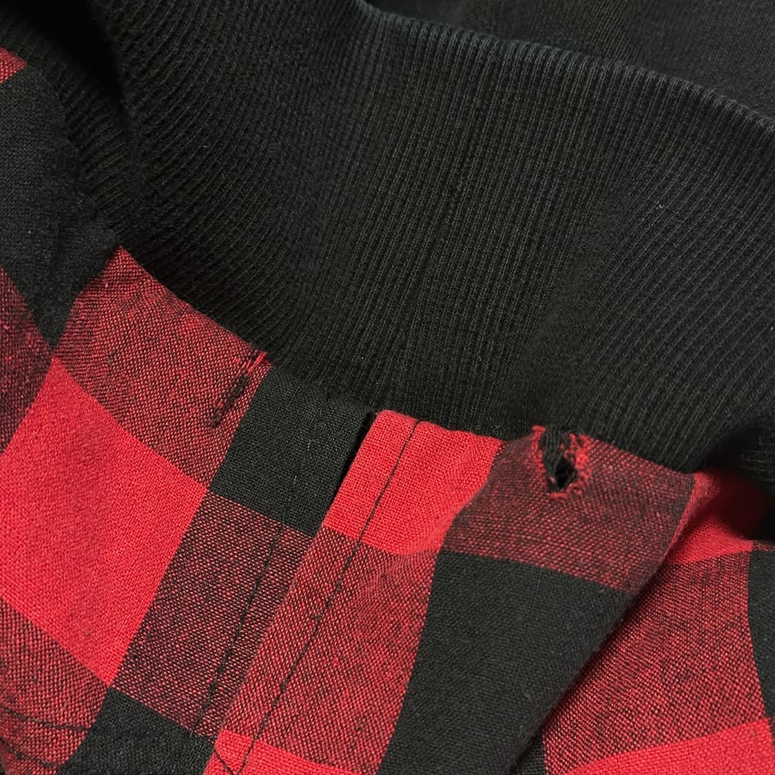 라이프워크 깅엄체크 레이어드 라독 후드티 상품이미지7