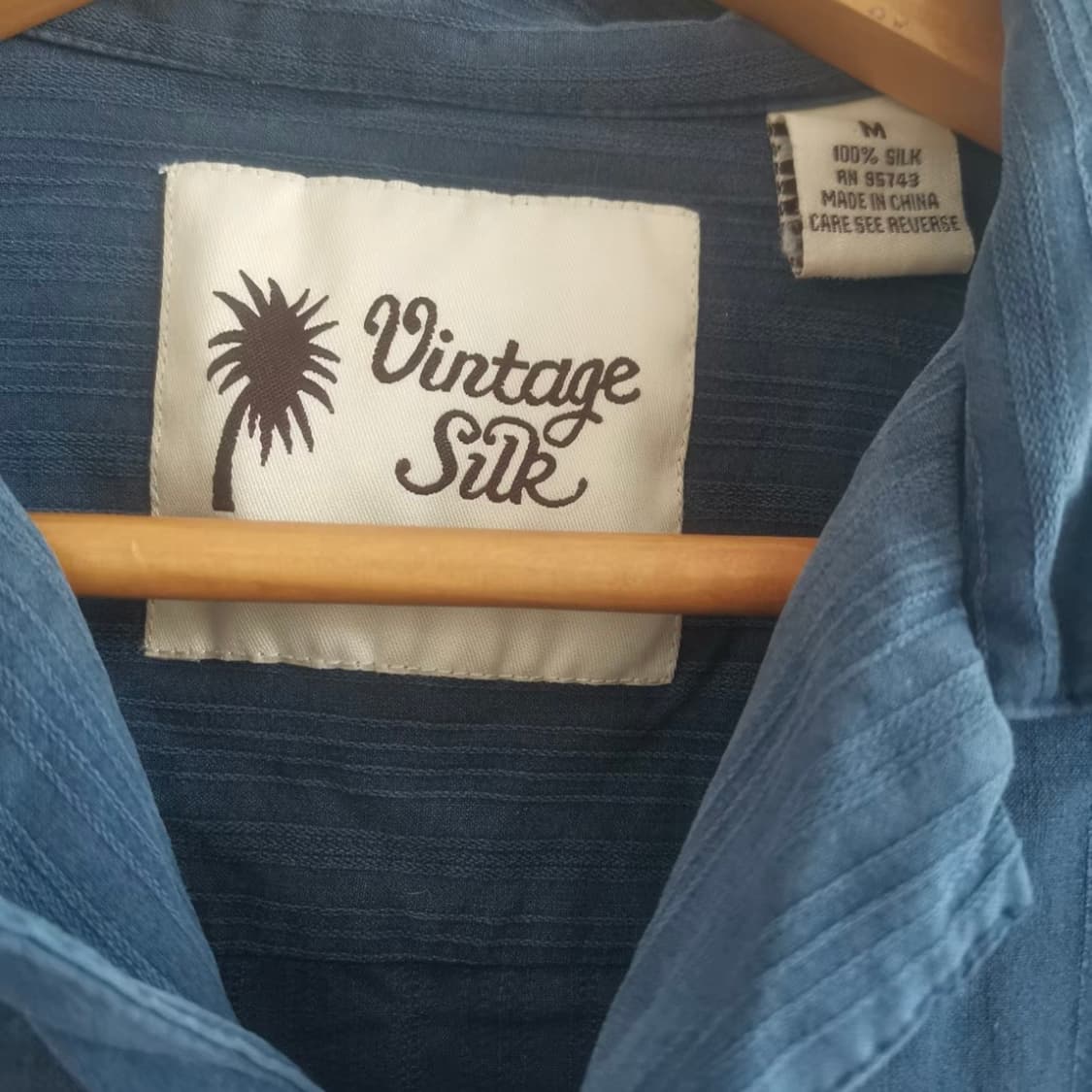  [Vintage]  Pure Silk 소프트 네이비 반팔 셔츠 상품이미지2