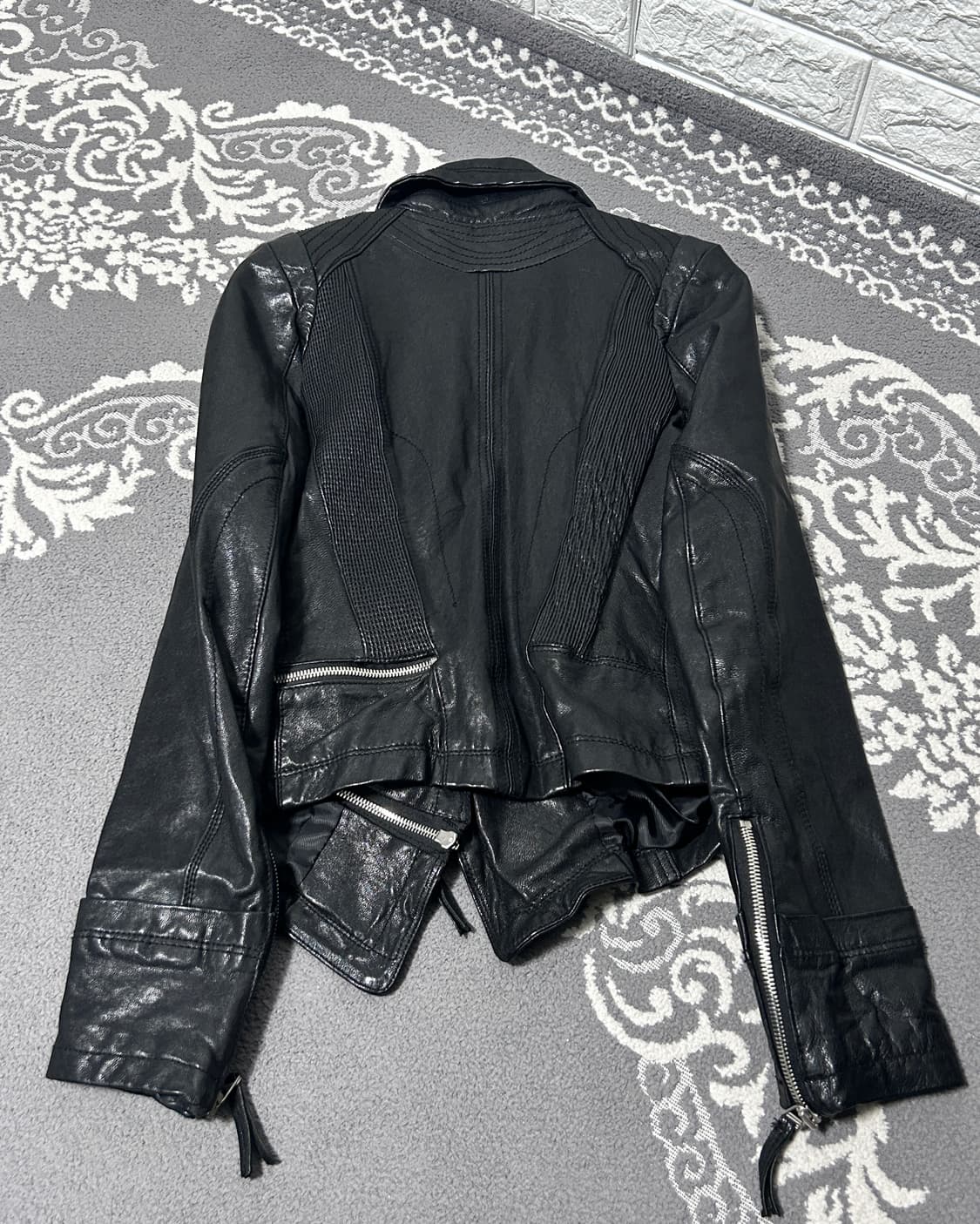 이탈리안 레더 엘라스틱 판넬 자켓 상품이미지4