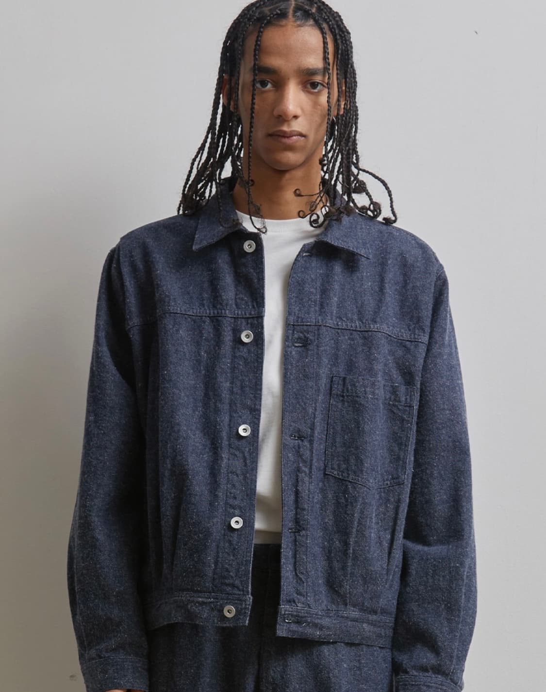 퍼블릭피겨 HEMP COTTON TYPE1 JACKET_BLUE 상품이미지1