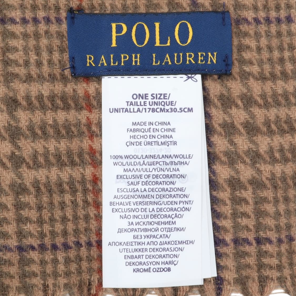 폴로 랄프로렌 브라운 폴로베어 하운드투스 체크 울 머플러 상품이미지8