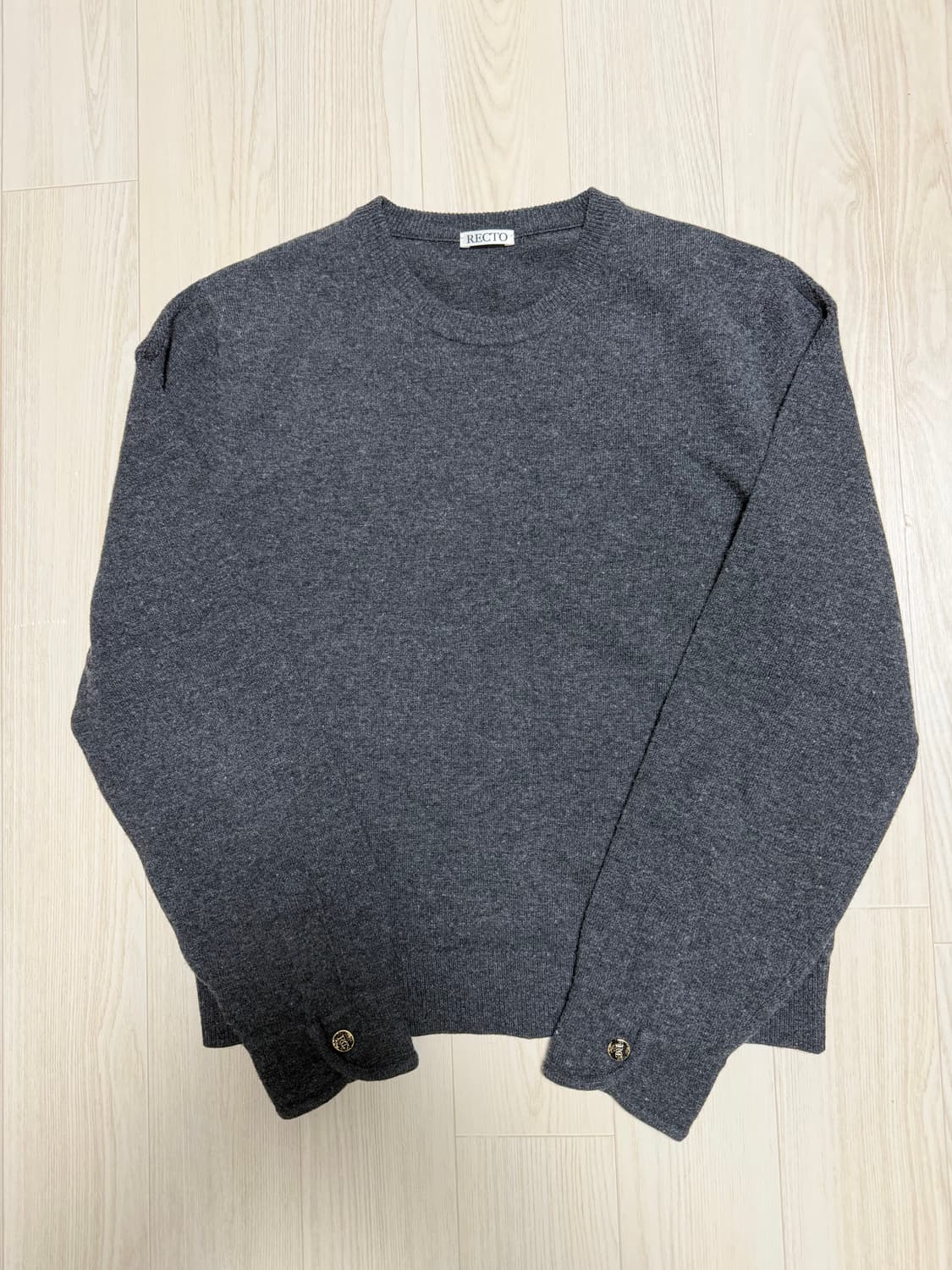 렉토 셔츠 커프스 디테일 니트 탑 s 상품이미지2