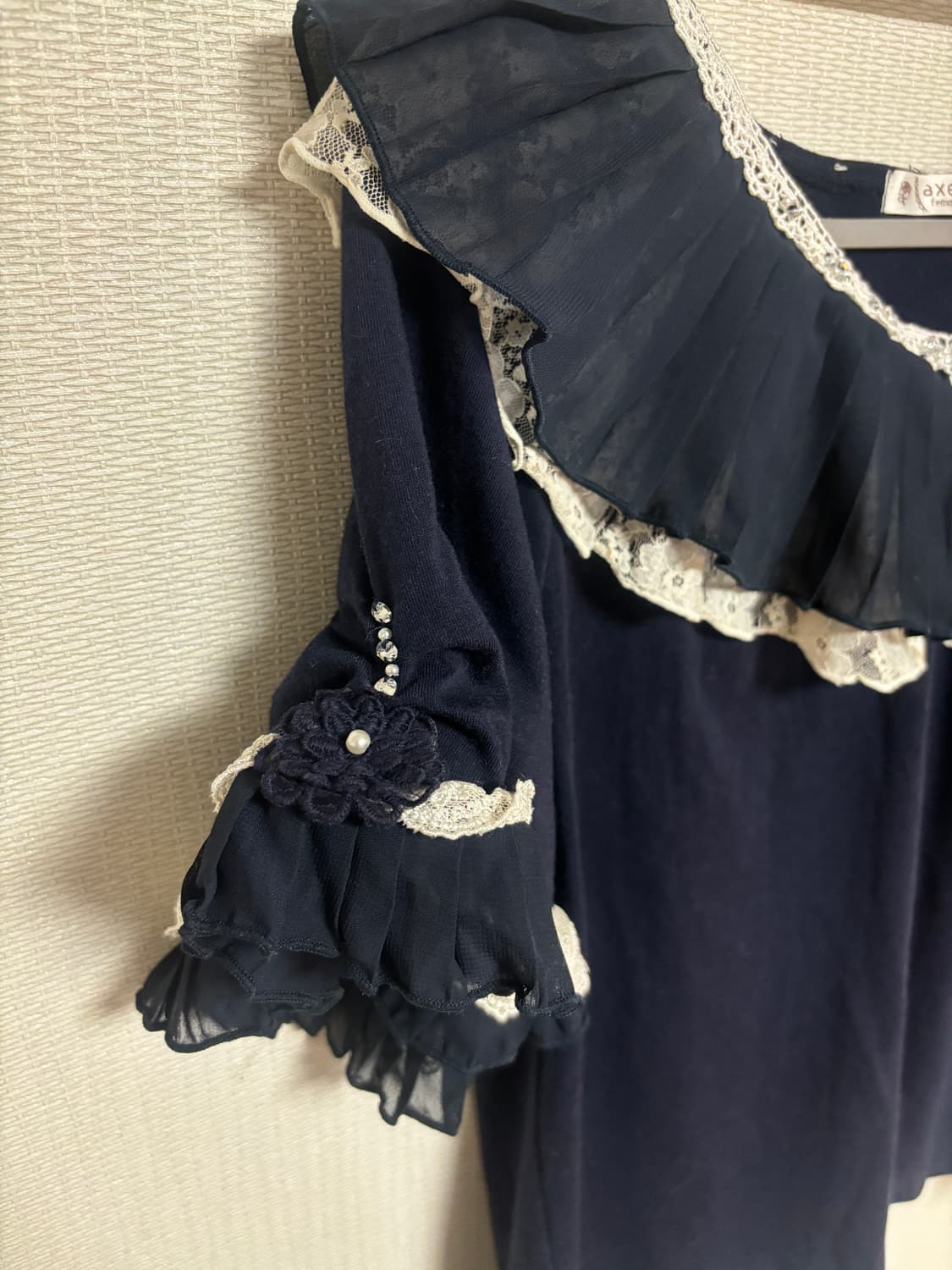 엑시즈팜 네이비 레이스 탑 상품이미지2