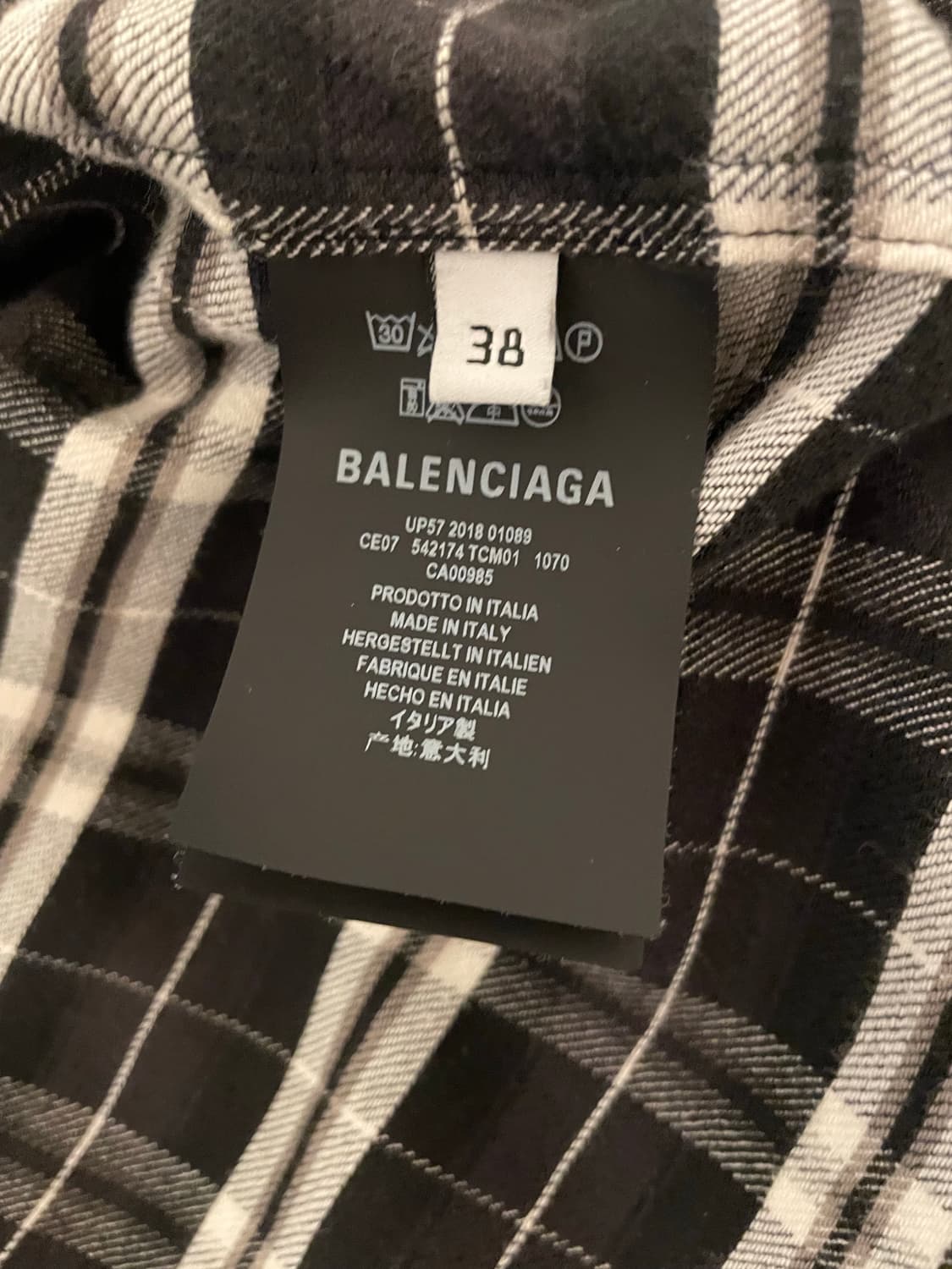 발렌시아가 체크 셔츠 상품이미지2