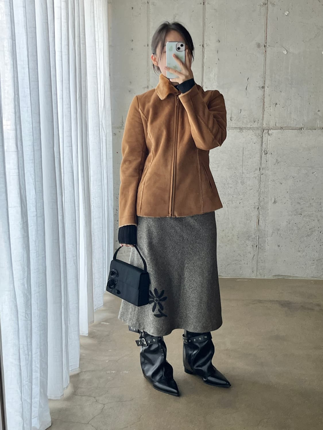 90s Gladness 시어링자켓 카멜 상품이미지2