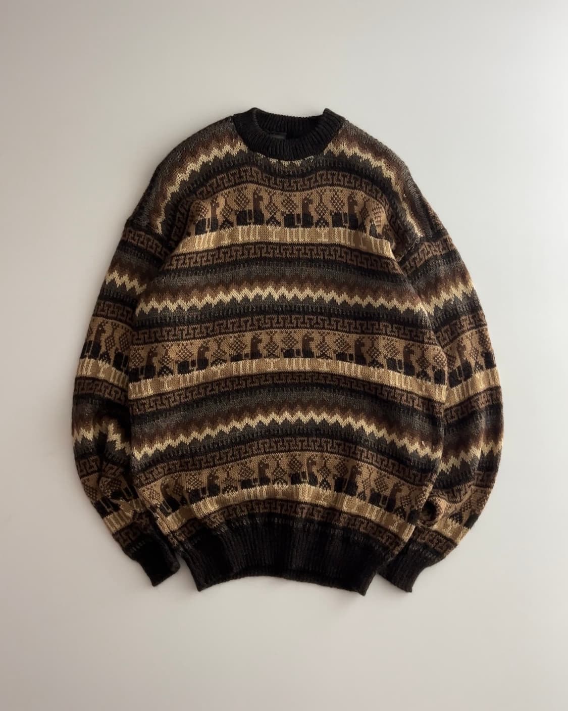 아르코히스 빈티지 패턴 알파카 니트 100 정도 상품이미지1