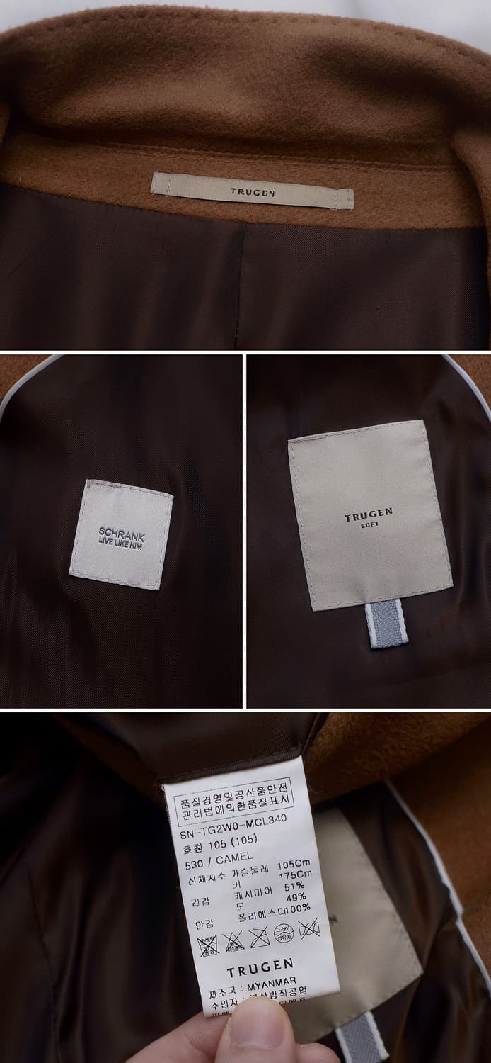 트루젠 캐시미어 핸드메이드 클래식 싱글 코트 자켓 (105) 상품이미지10