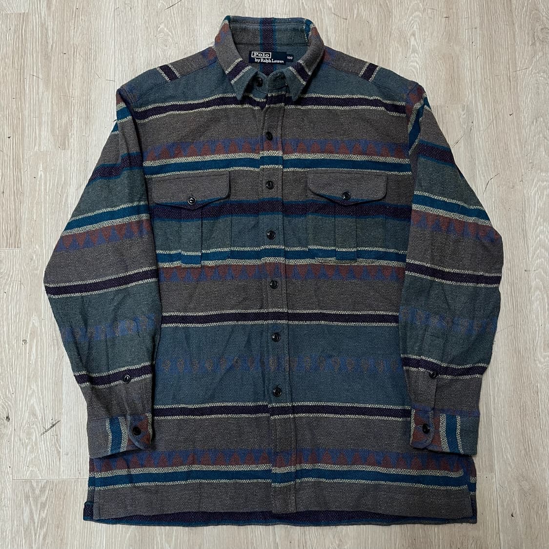 폴로 랄프로렌 헤비 울 네이티브 패턴 포켓 워크 셔츠 [멀티] L/100 상품이미지1