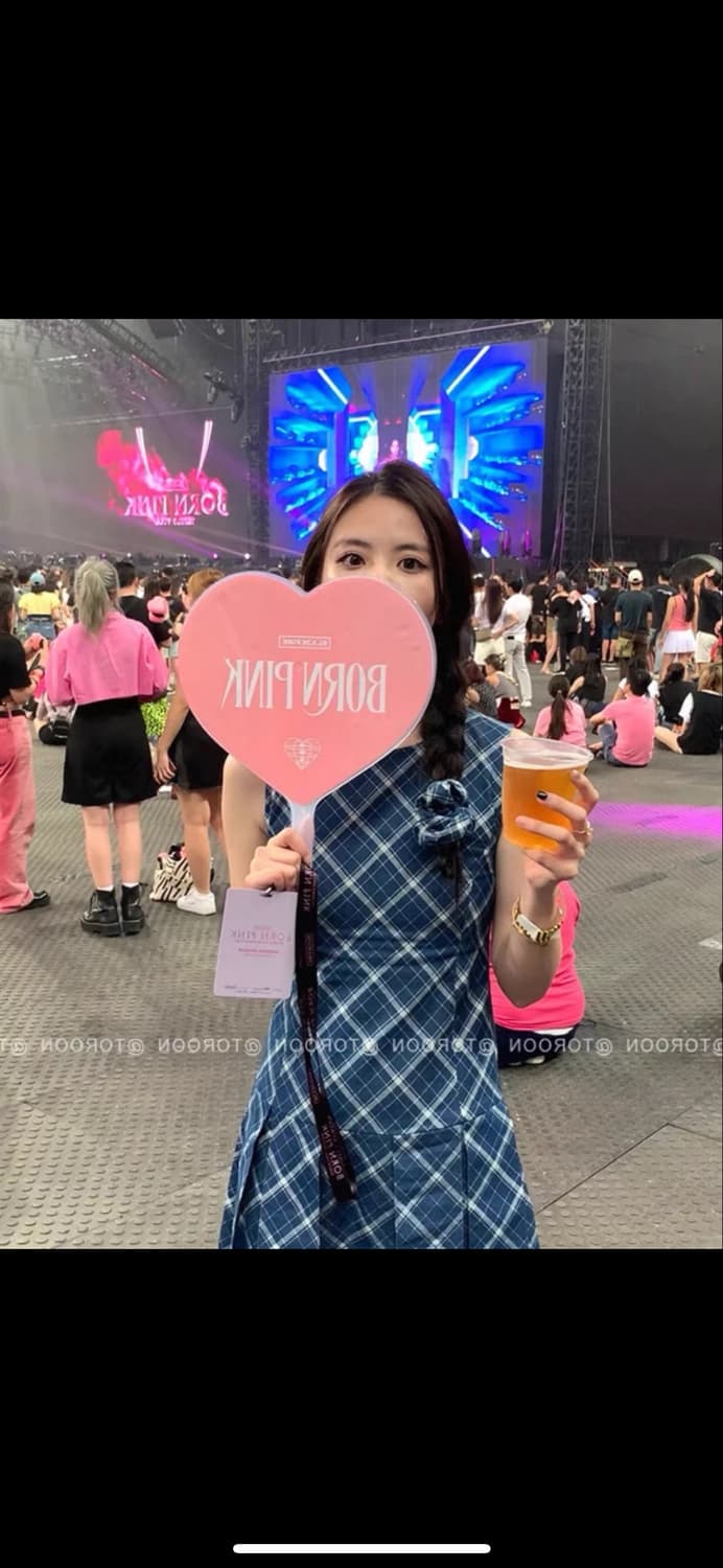 인페어즈 레트로 체크 데님 원피스 s사이즈 판매 상품이미지3