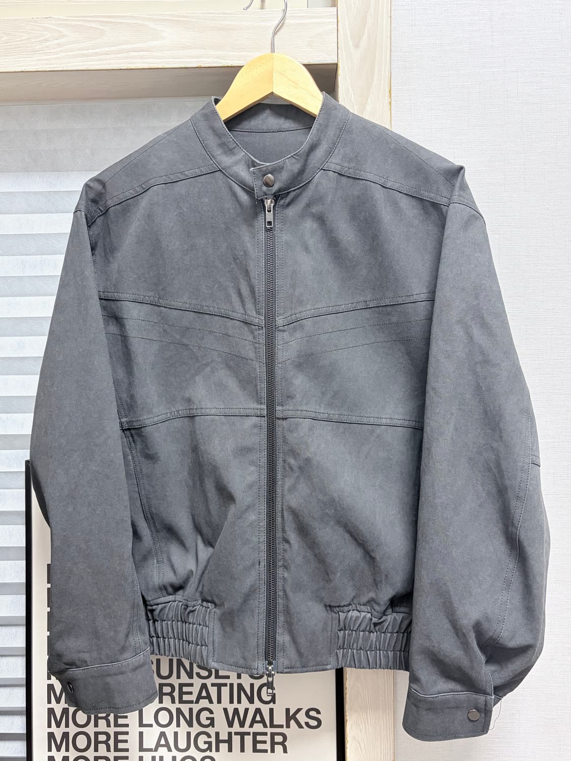 르마드 워시드 코튼 바이커 자켓 블랙 2size 상품이미지1