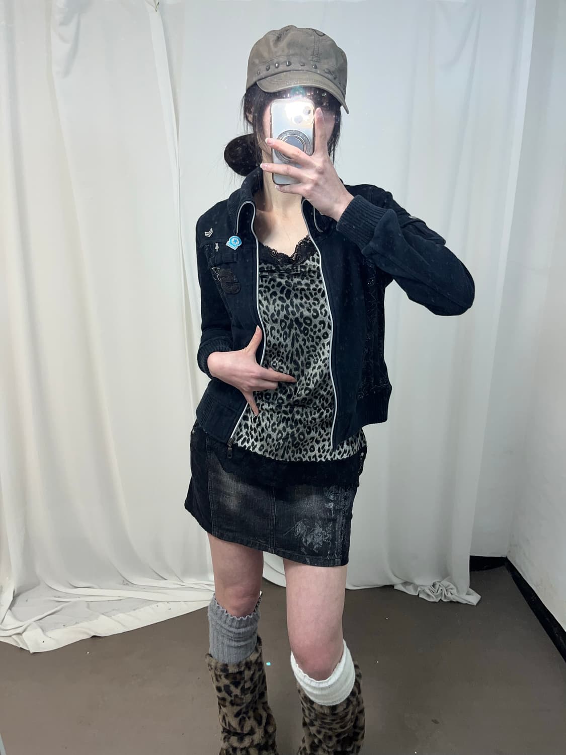 페어리무드 블랙 데님 스커트 상품이미지4