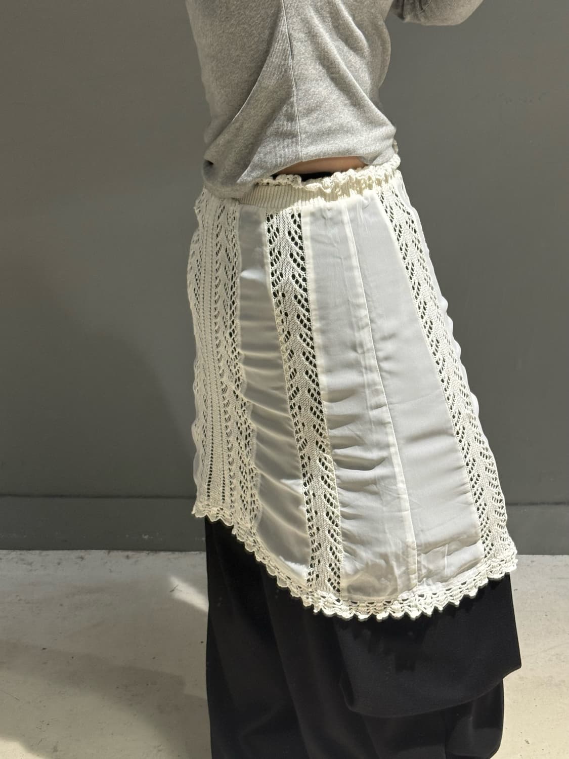 crochet layered button point midi skirt 상품이미지4