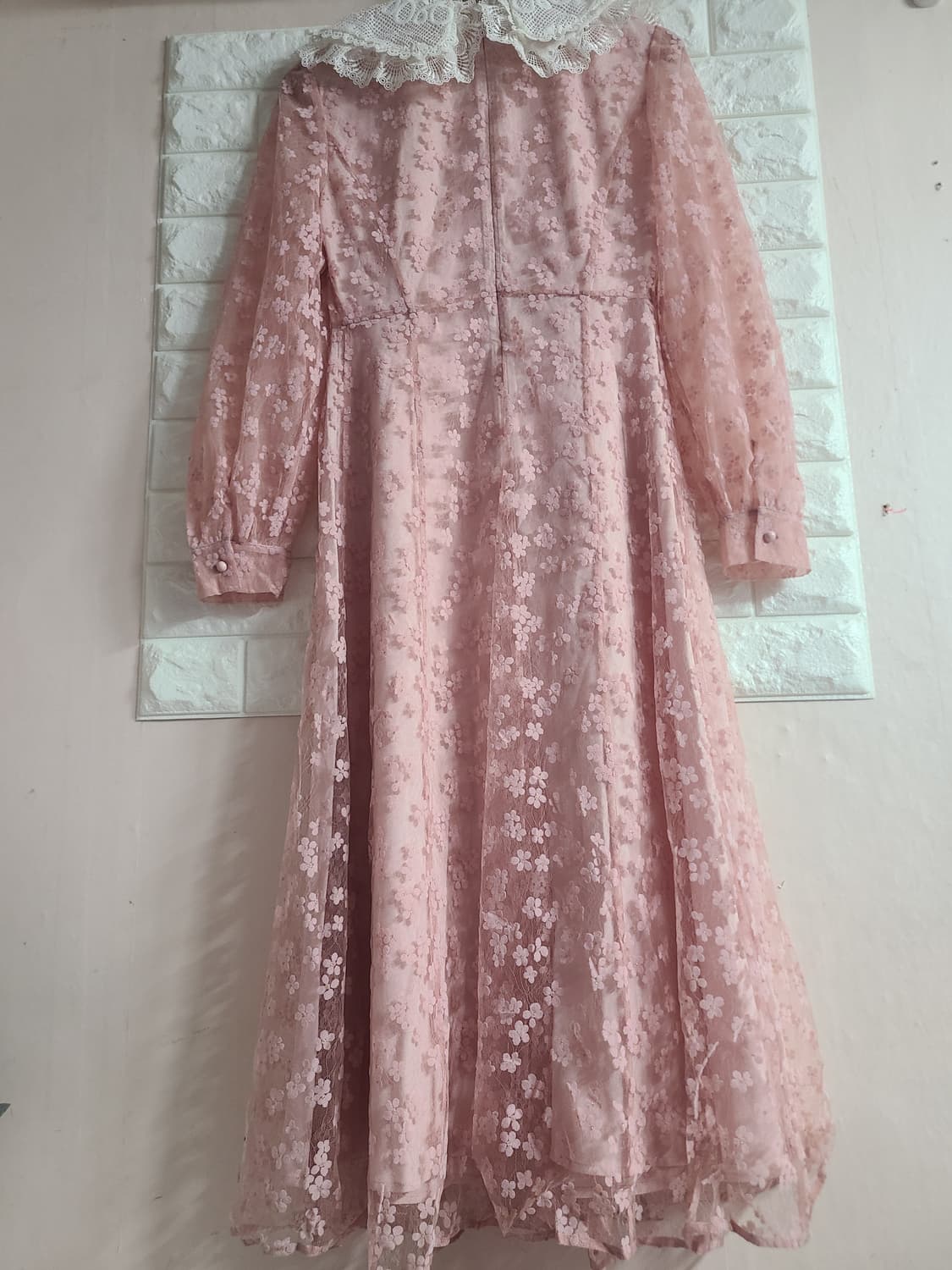 잇미샤 핑크 레이스 롱 원피스(55) 상품이미지7