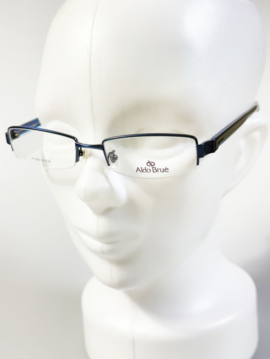 ALDO BRUE 반무테 스퀘어 블루 메탈 빈티지 안경 상품이미지8