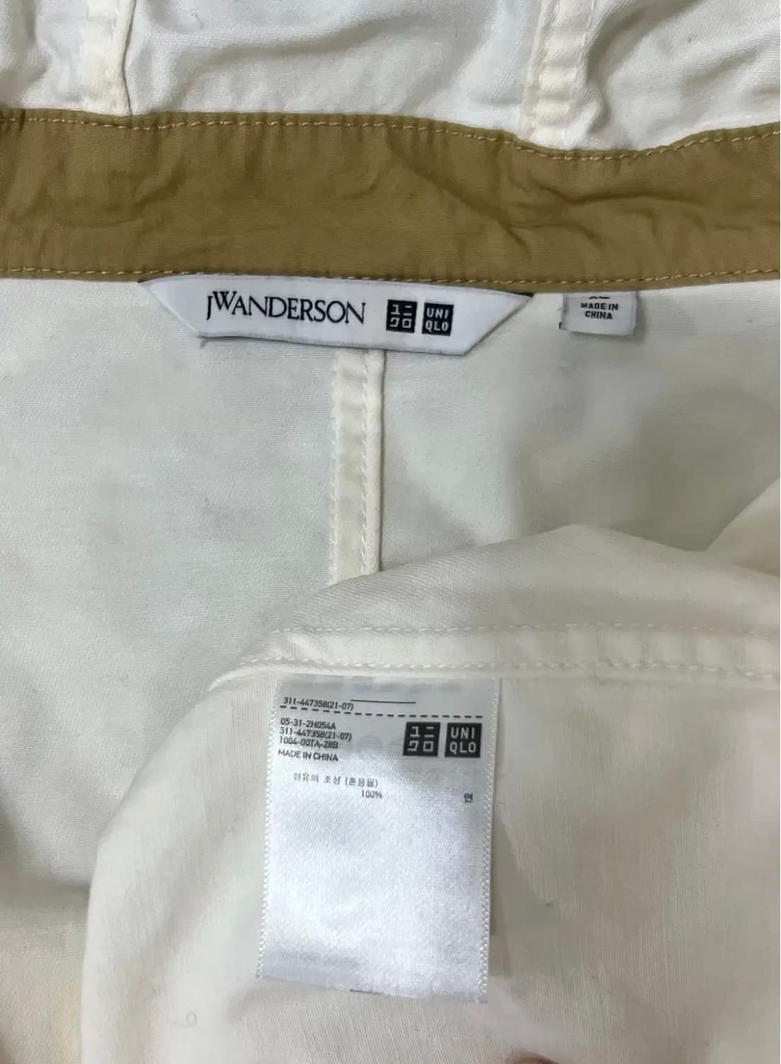 제이더블유앤더슨x유니클로 아이보리 코튼점퍼 집업점퍼 상품이미지7