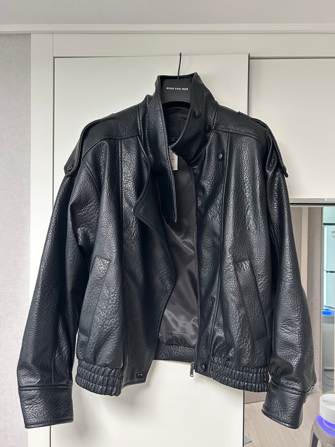 자라 포우 레더 자켓 블랙 상품이미지3