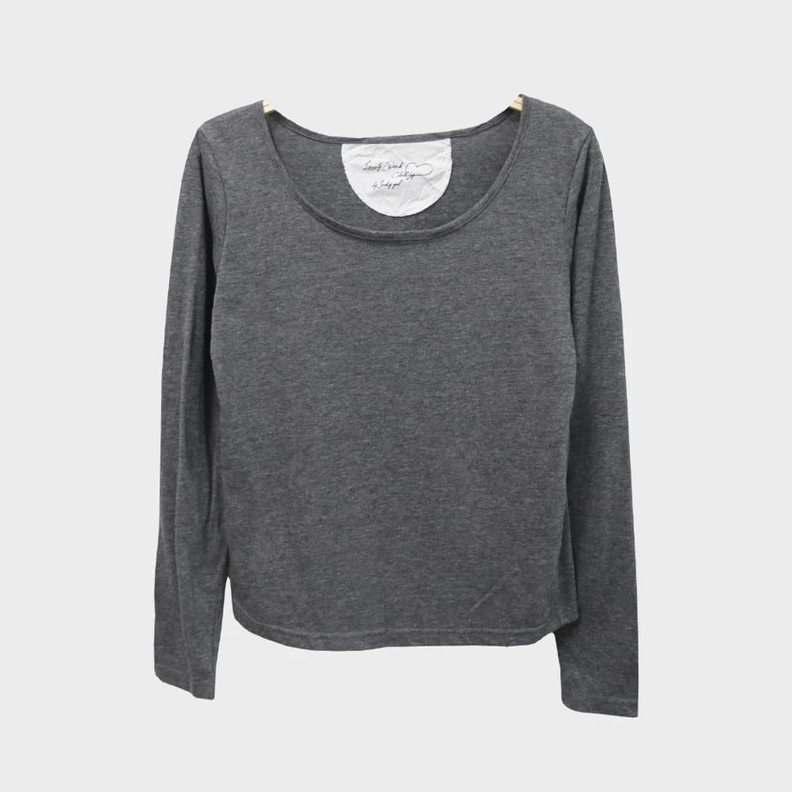 JOKY GAL 차콜 유넥 긴팔 티셔츠 61396 상품이미지1