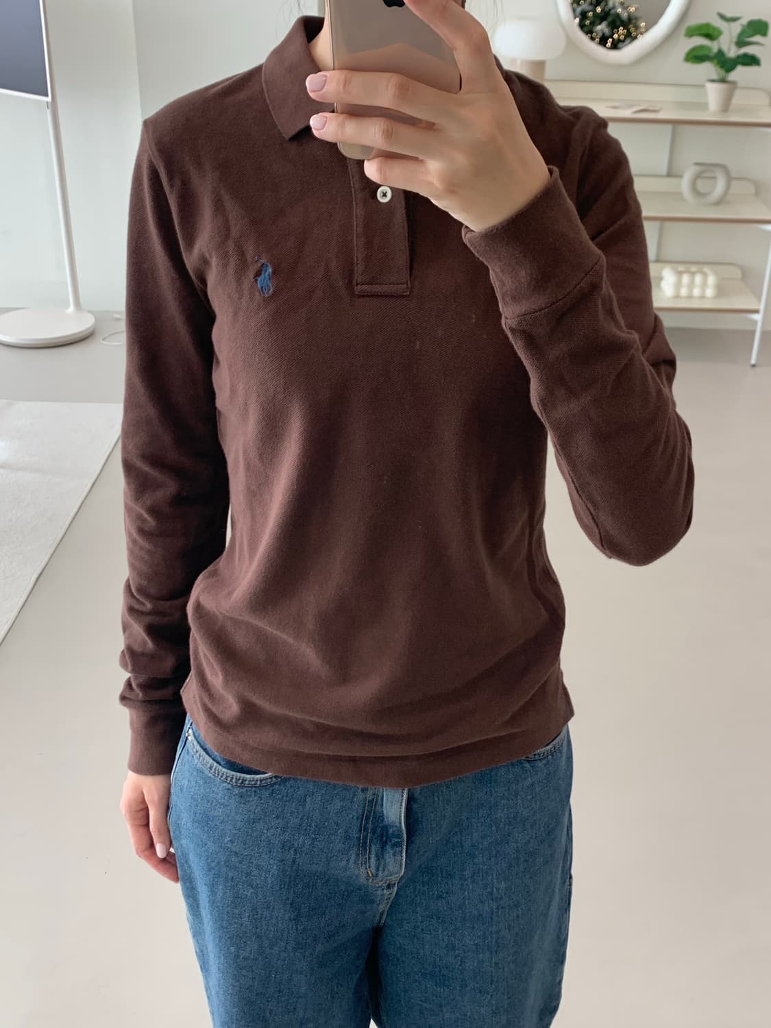 폴로 랄프로렌 여성 긴팔 카라티 브라운 S,M 상품이미지5